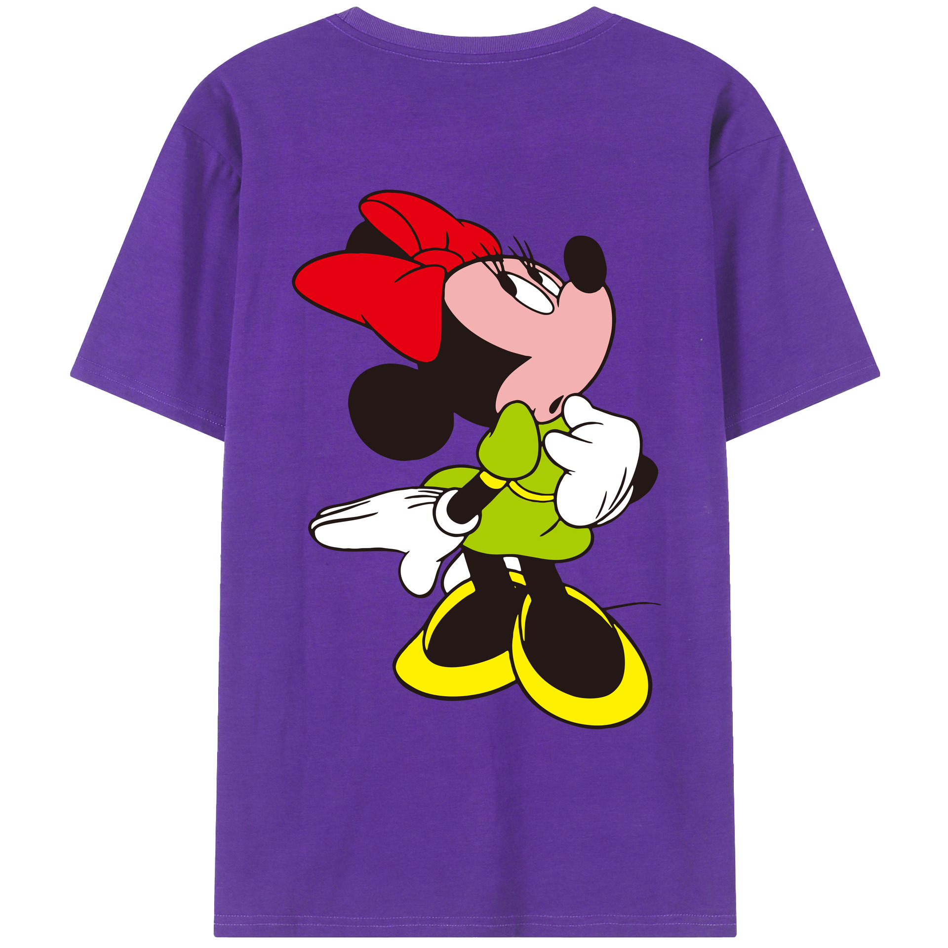ミッキーマウス Mickey Mouse 綿100％ メンズ半袖Tシャツ（バックプリント） 通気性
