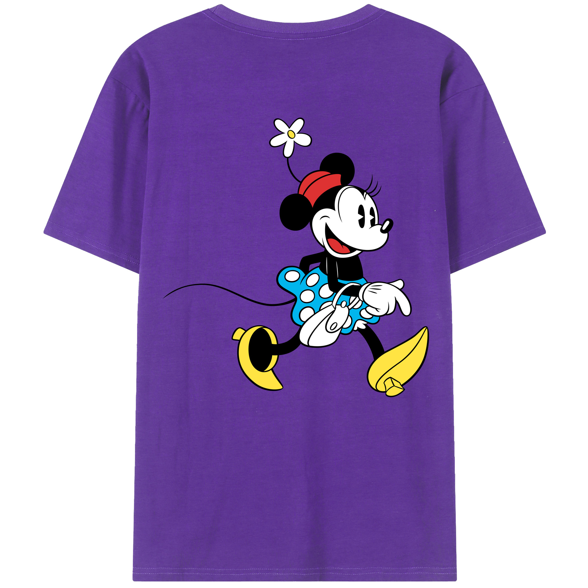 ミッキーマウス Mickey Mouse 綿100％ メンズ半袖Tシャツ（バックプリント） 通気性