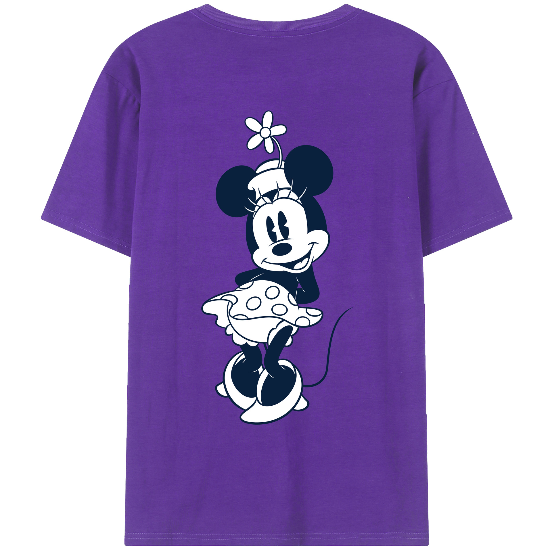 ミッキーマウス Mickey Mouse 綿100％ メンズ半袖Tシャツ（バックプリント） 通気性