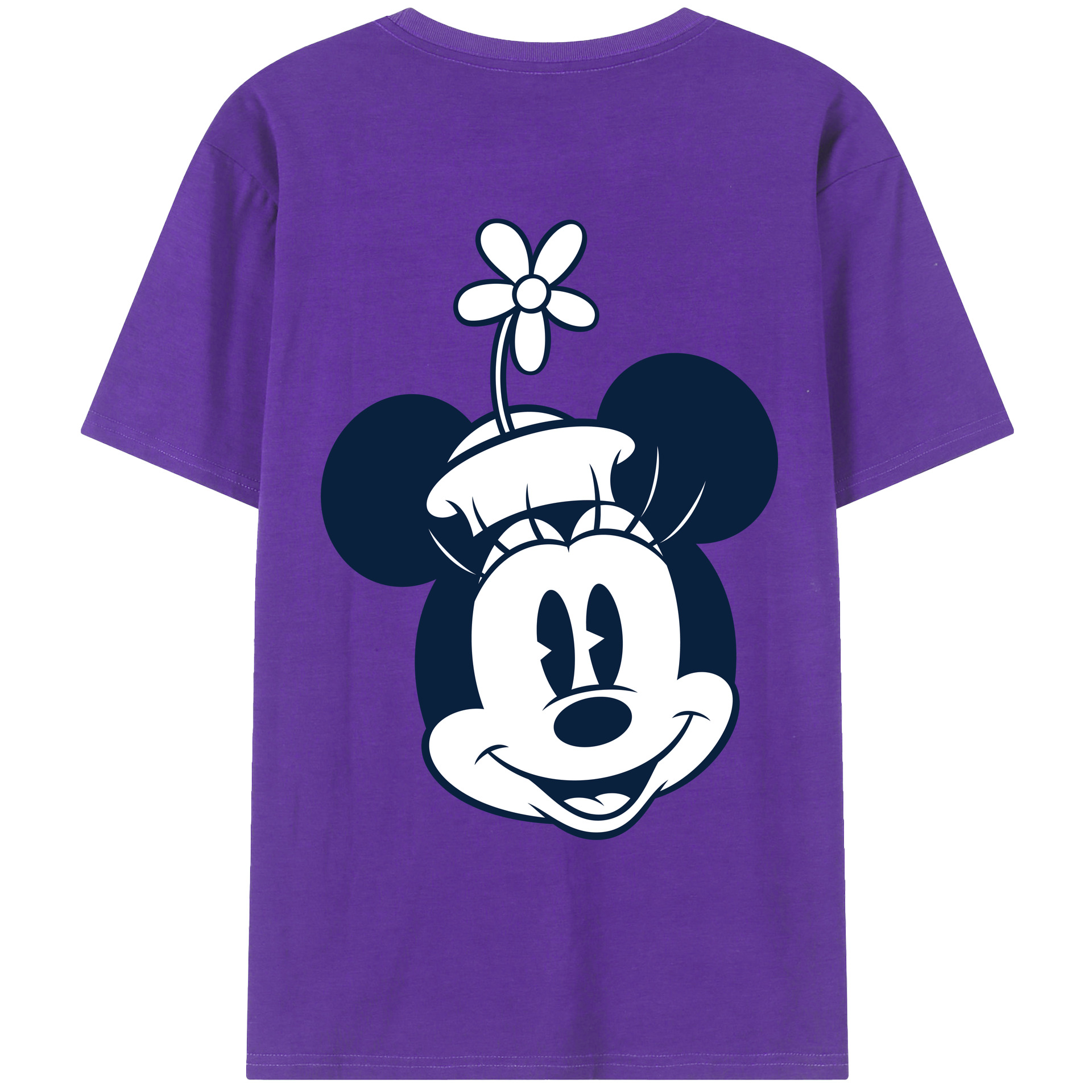ミッキーマウス Mickey Mouse 綿100％ メンズ半袖Tシャツ（バックプリント） 通気性
