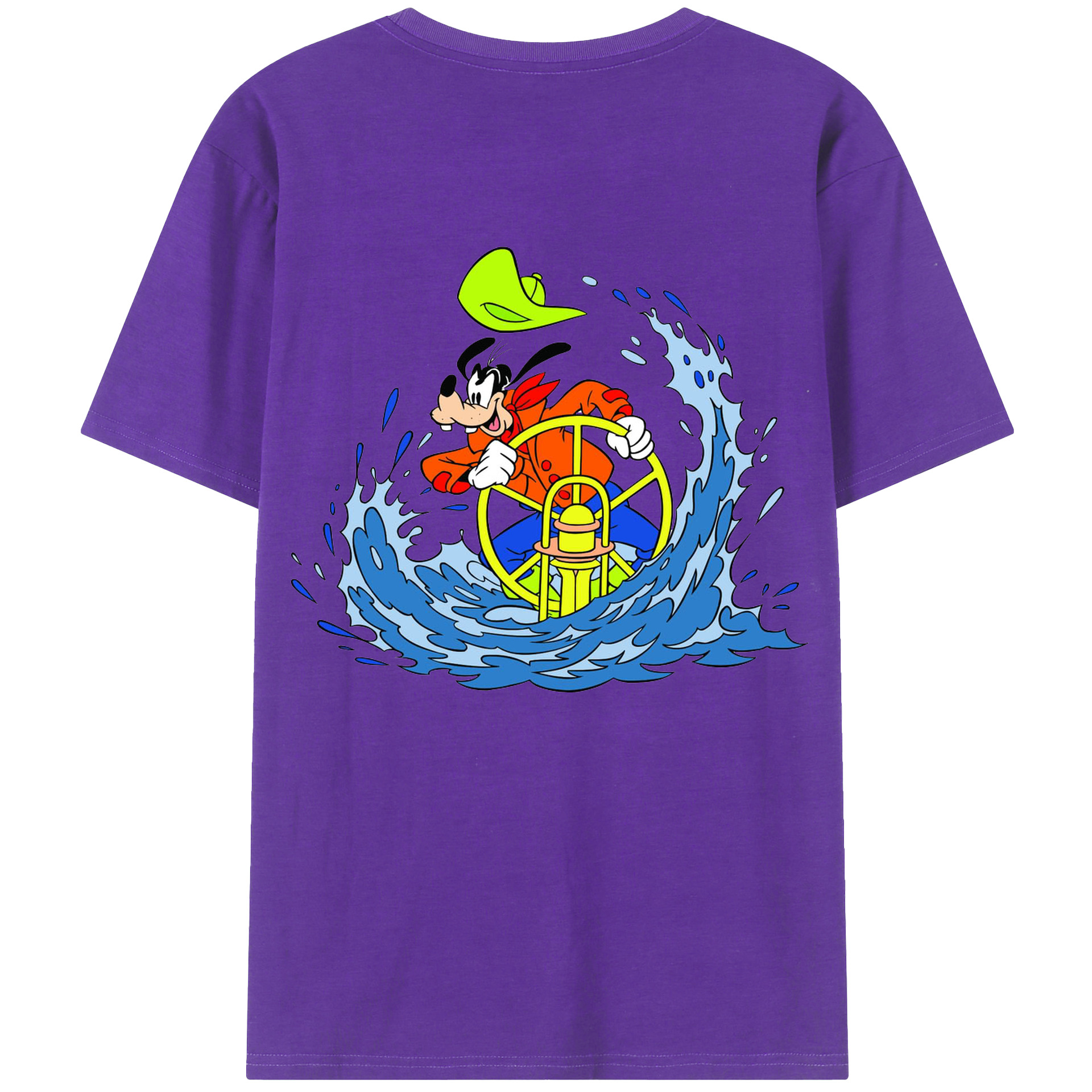 ミッキーマウス Mickey Mouse 綿100％ メンズ半袖Tシャツ（バックプリント） 通気性