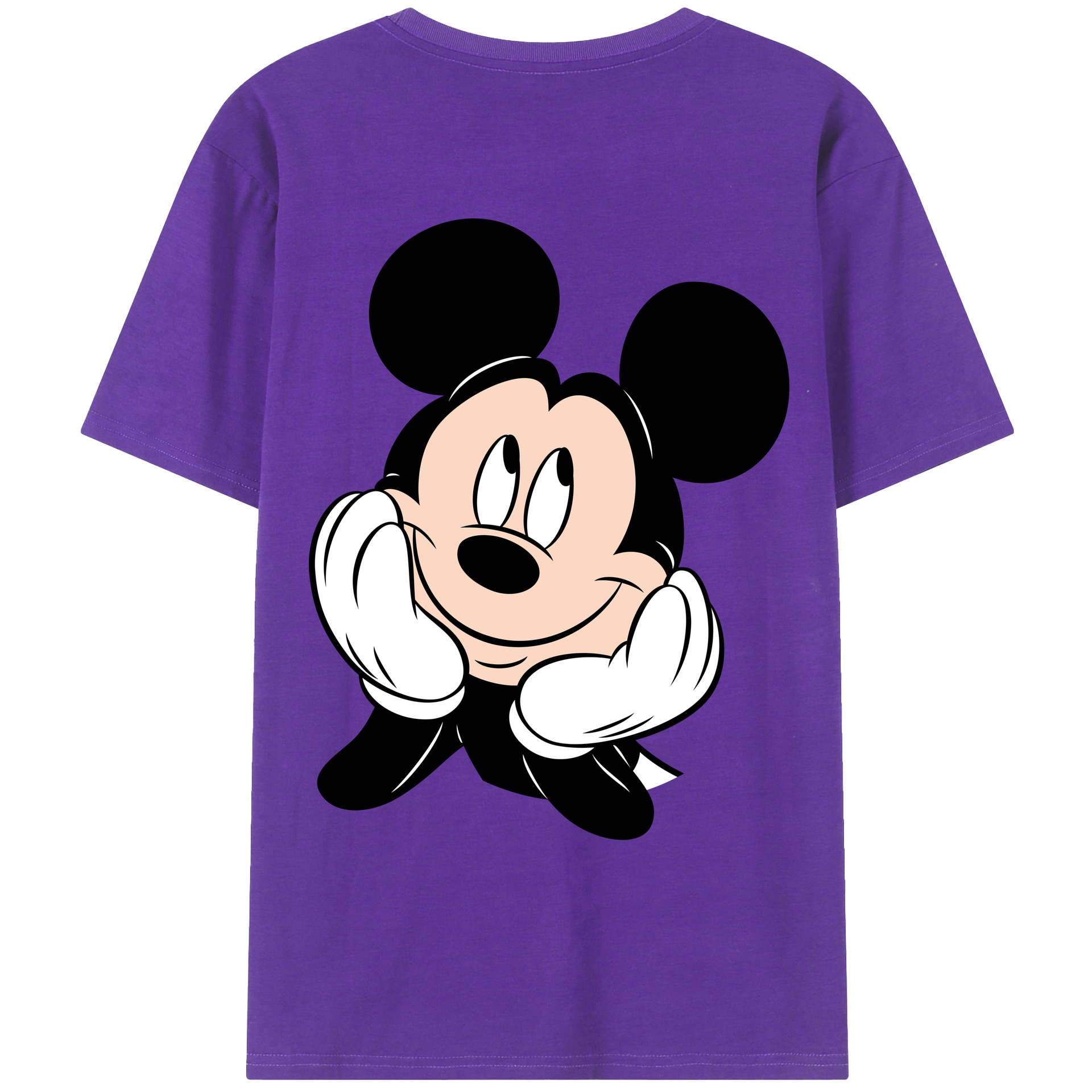 ミッキーマウス Mickey Mouse 綿100％ メンズ半袖Tシャツ（バックプリント） 通気性