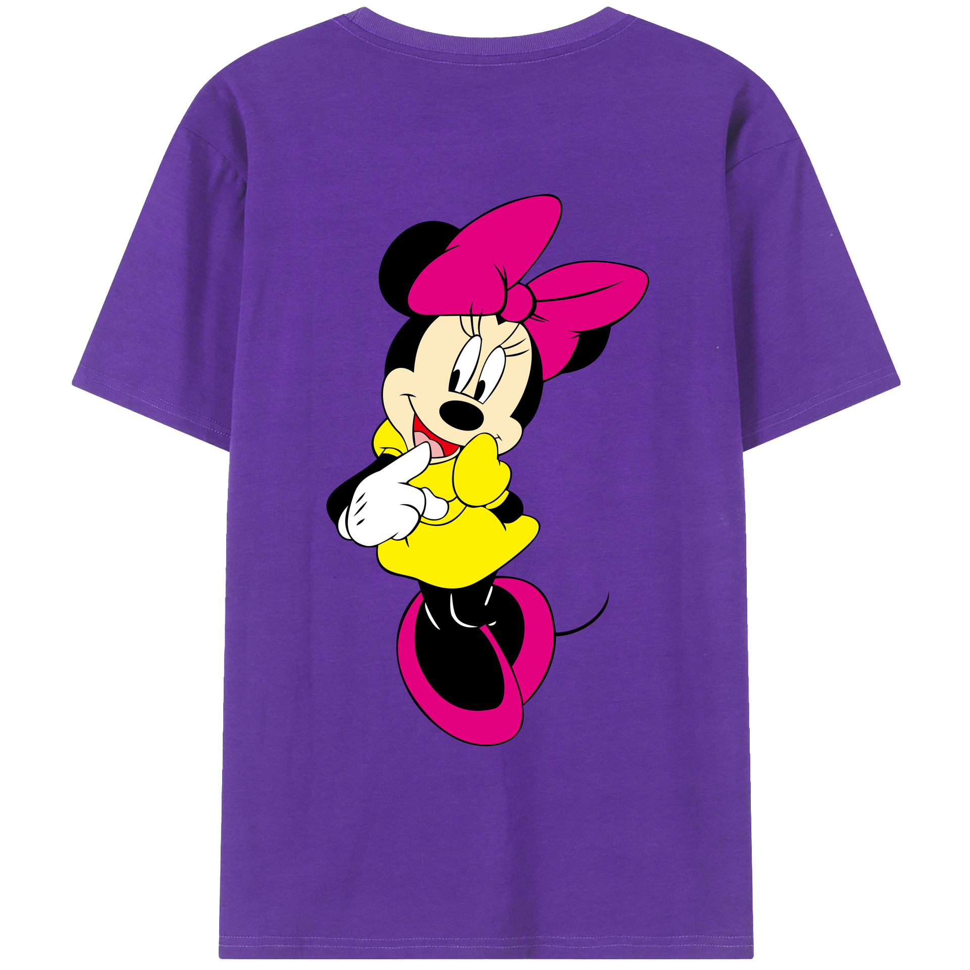 ミッキーマウス Mickey Mouse 綿100％ メンズ半袖Tシャツ（バックプリント） 通気性