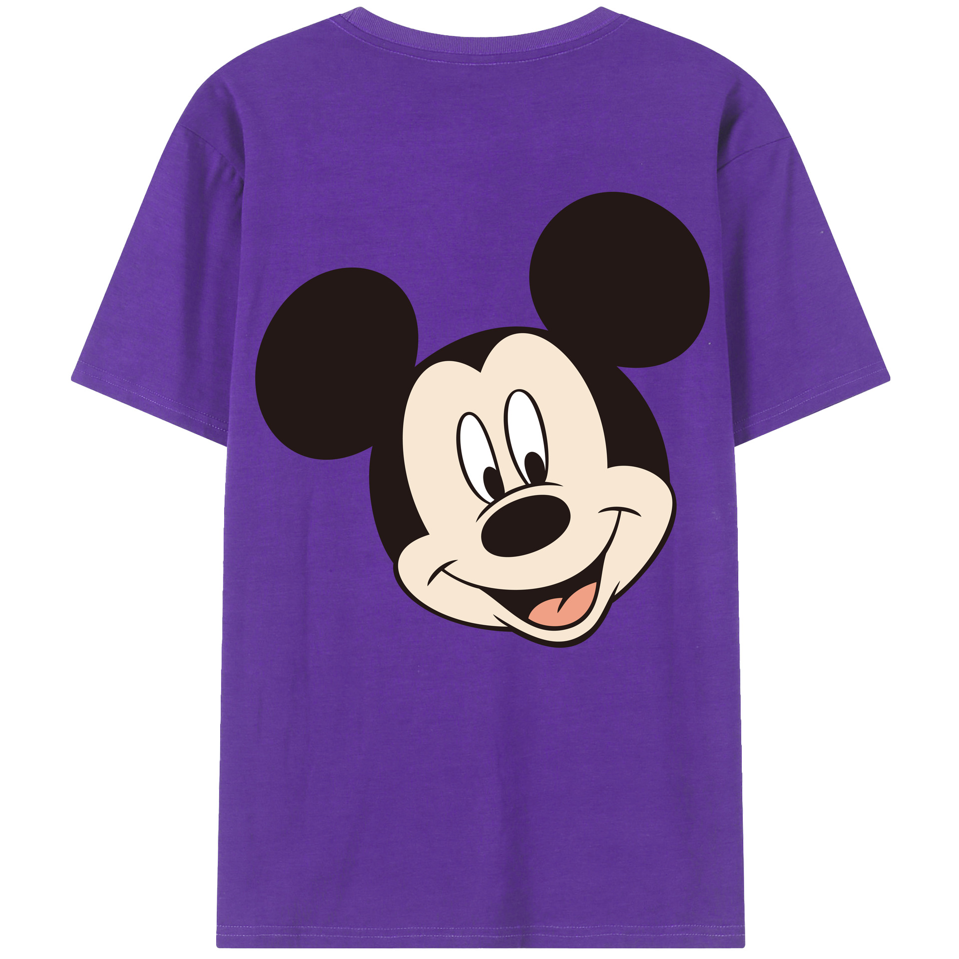 ミッキーマウス Mickey Mouse 綿100％ メンズ半袖Tシャツ（バックプリント） 通気性