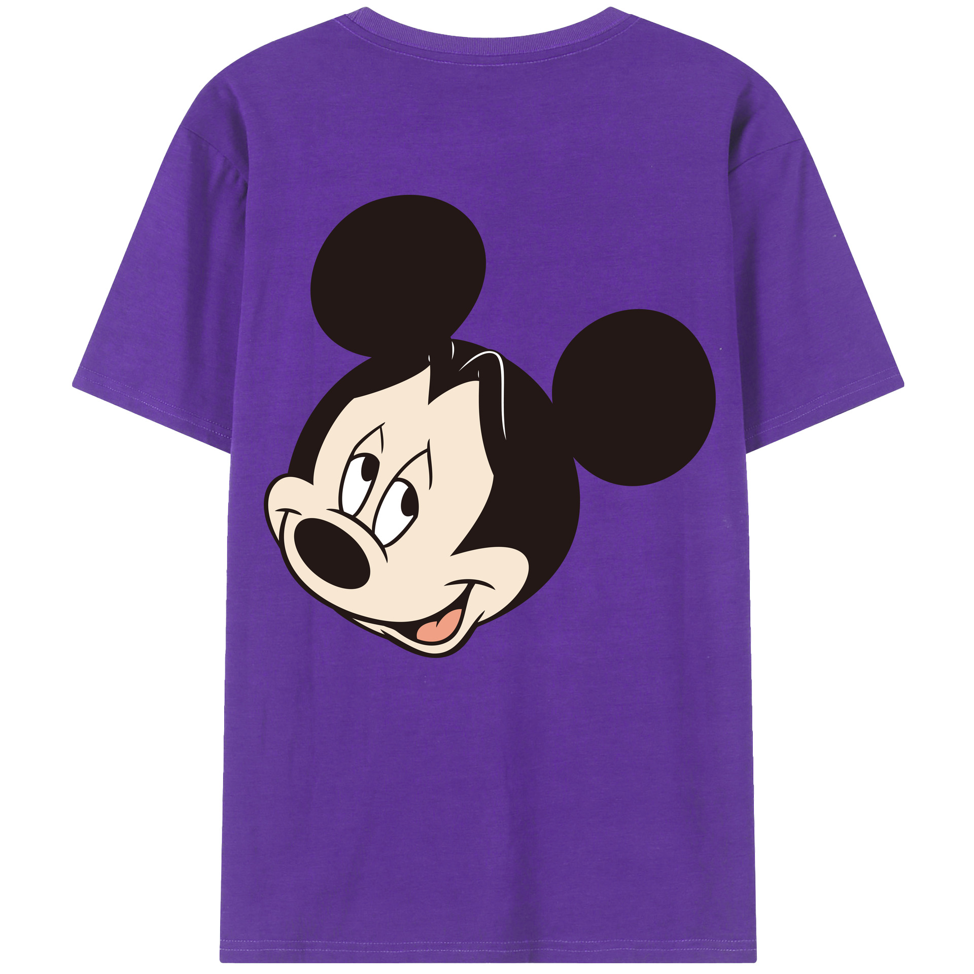 ミッキーマウス Mickey Mouse 綿100％ メンズ半袖Tシャツ（バックプリント） 通気性