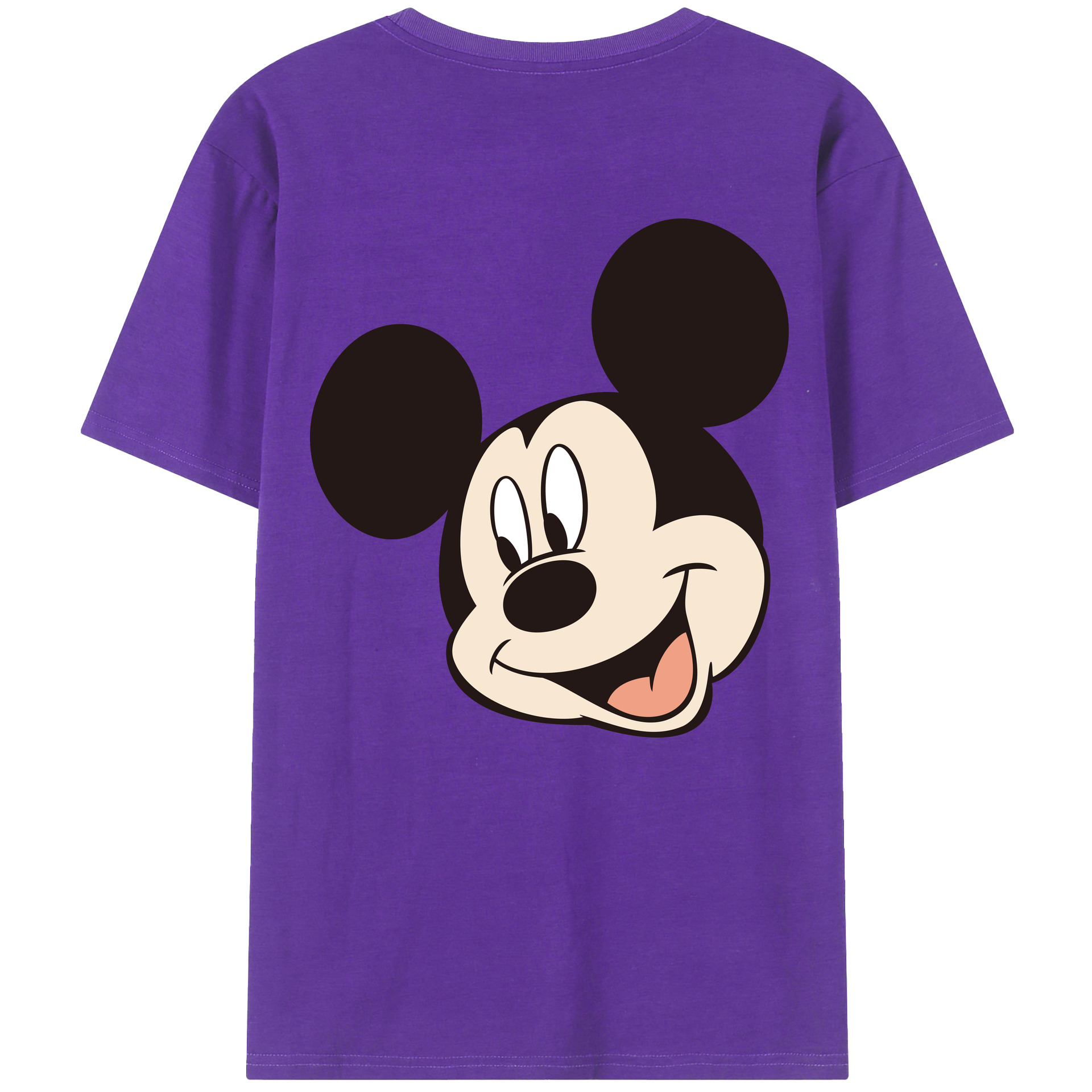 ミッキーマウス Mickey Mouse 綿100％ メンズ半袖Tシャツ（バックプリント） 通気性
