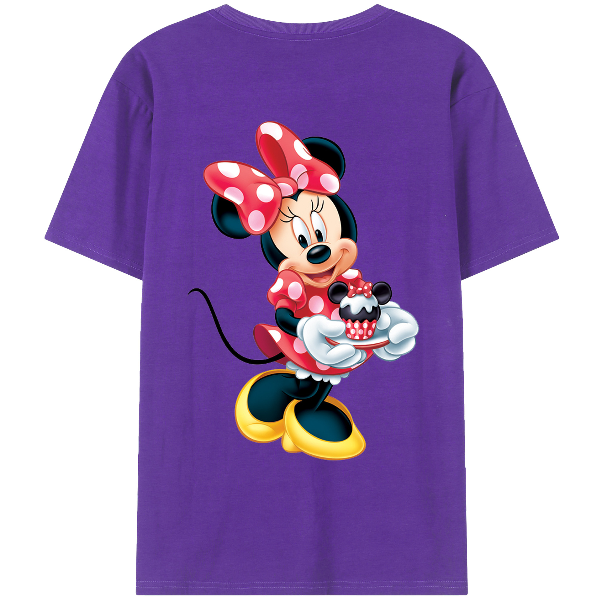 ミッキーマウス Mickey Mouse 綿100％ メンズ半袖Tシャツ（バックプリント） 通気性