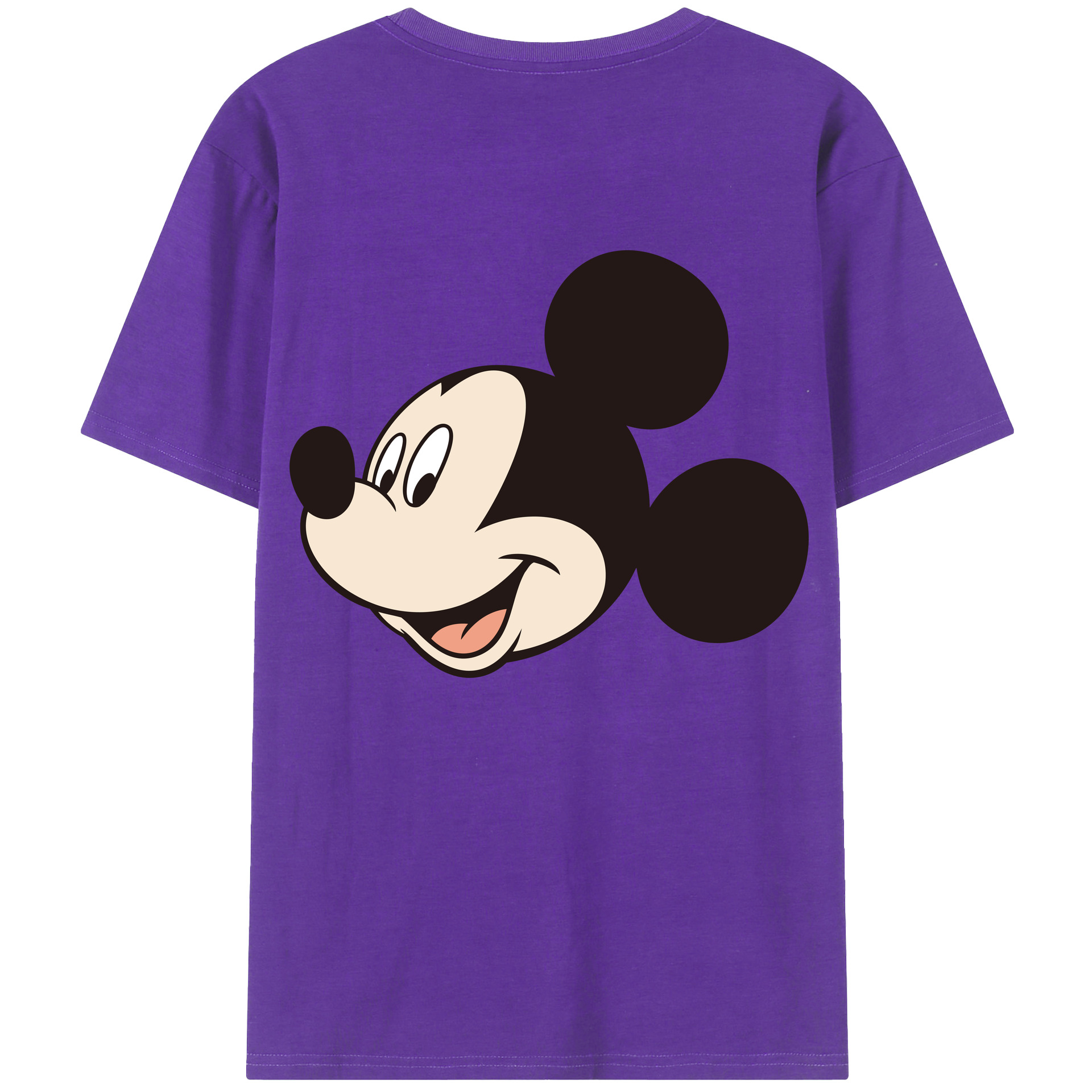 ミッキーマウス Mickey Mouse 綿100％ メンズ半袖Tシャツ（バックプリント） 通気性