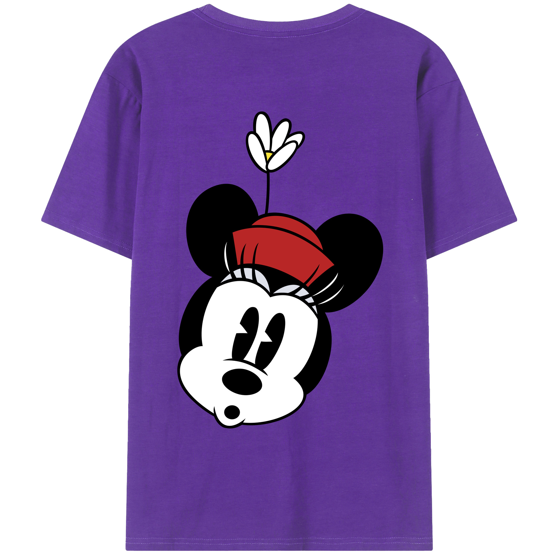 ミッキーマウス Mickey Mouse 綿100％ メンズ半袖Tシャツ（バックプリント） 通気性