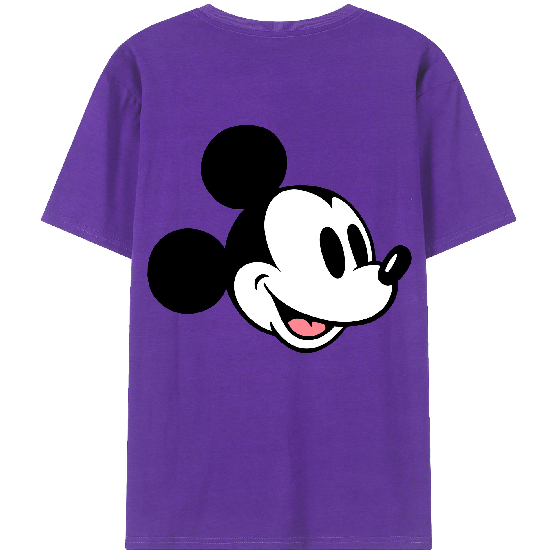 ミッキーマウス Mickey Mouse 綿100％ メンズ半袖Tシャツ（バックプリント） 通気性