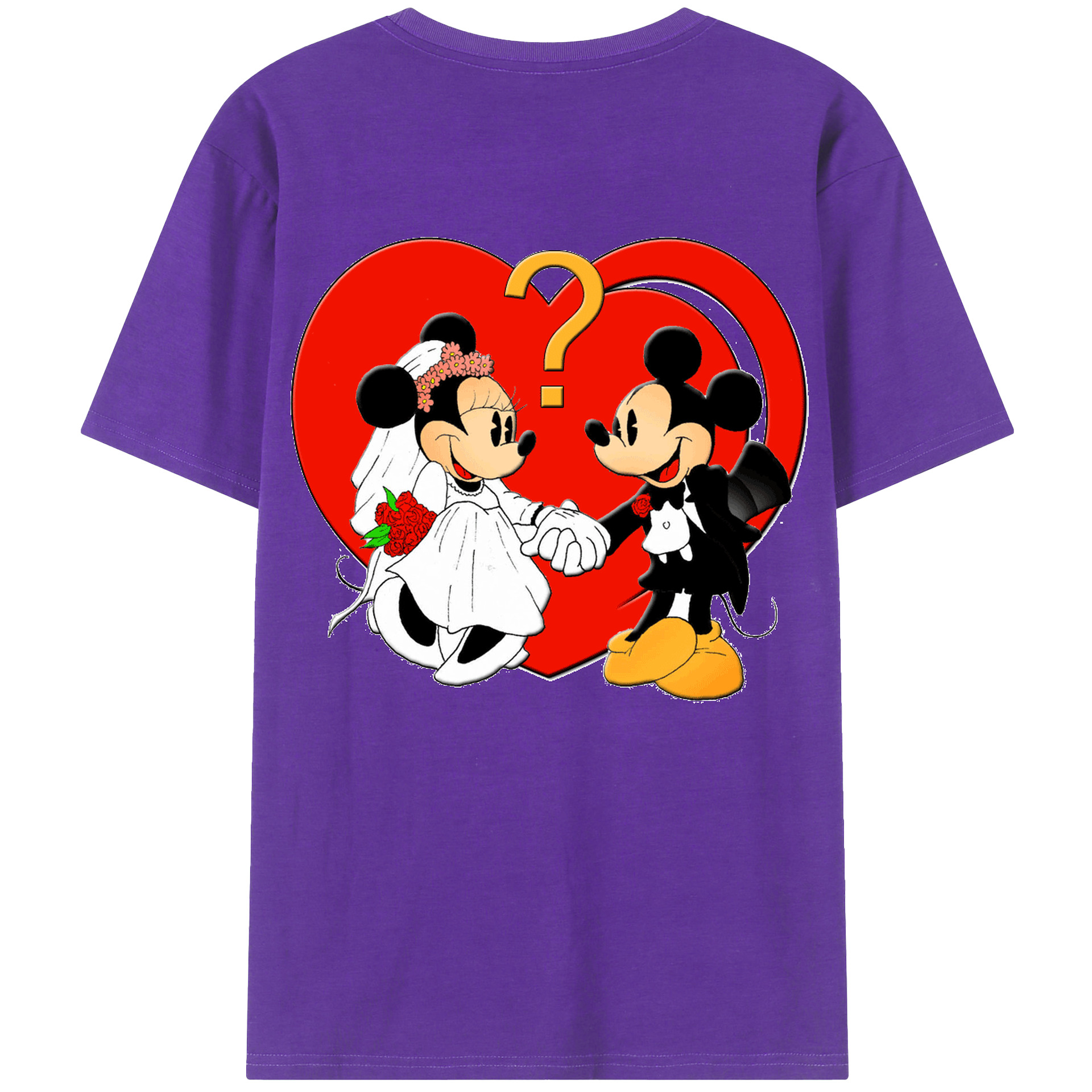 ミッキーマウス Mickey Mouse 綿100％ メンズ半袖Tシャツ（バックプリント） 通気性