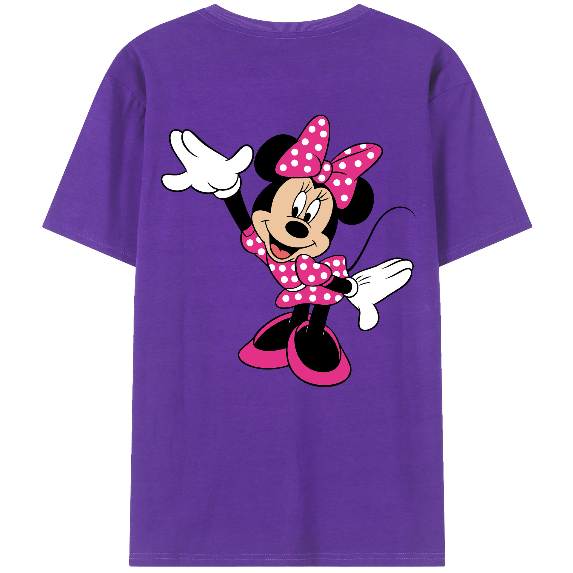 ミッキーマウス Mickey Mouse 綿100％ メンズ半袖Tシャツ（バックプリント） 通気性