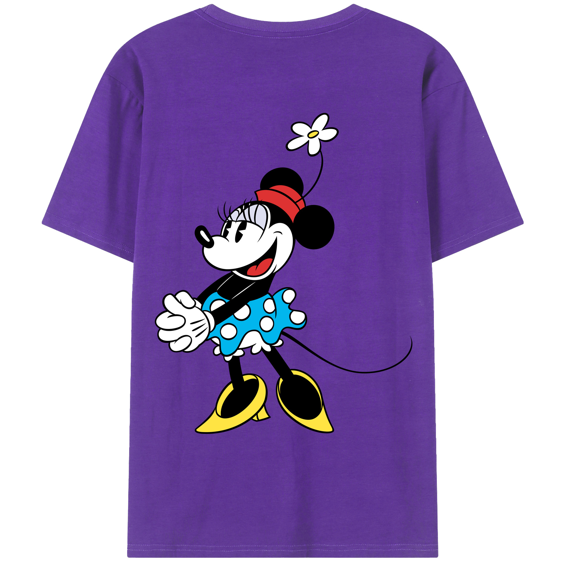 ミッキーマウス Mickey Mouse 綿100％ メンズ半袖Tシャツ（バックプリント） 通気性