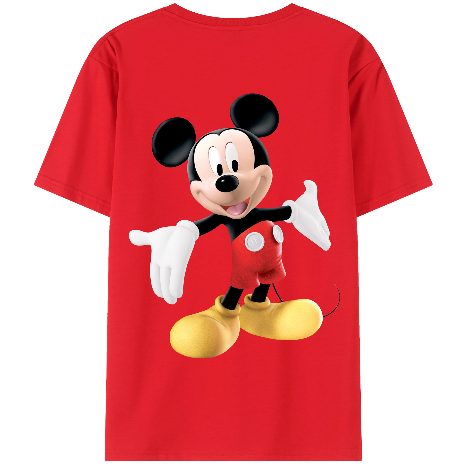 （画像用） ミッキーマウス Mickey Mouse 綿100％ メンズ半袖Tシャツ（バックプリント） 通気性