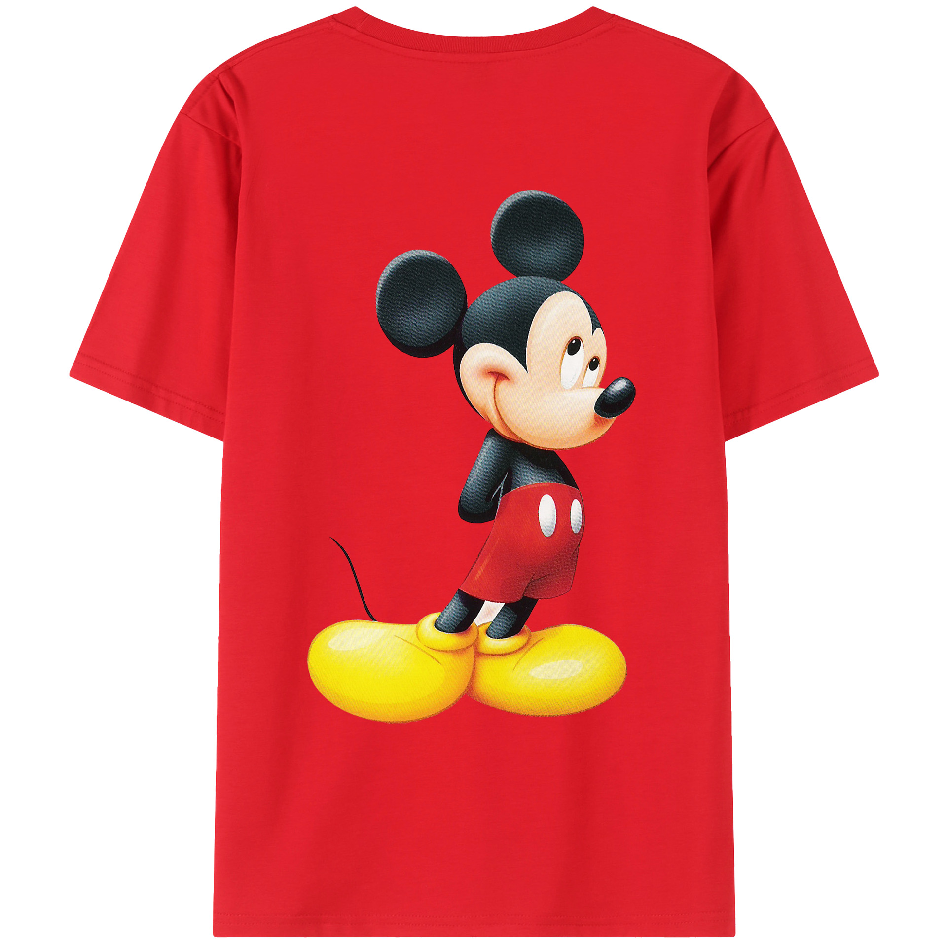 （画像用） ミッキーマウス Mickey Mouse 綿100％ メンズ半袖Tシャツ（バックプリント） 通気性