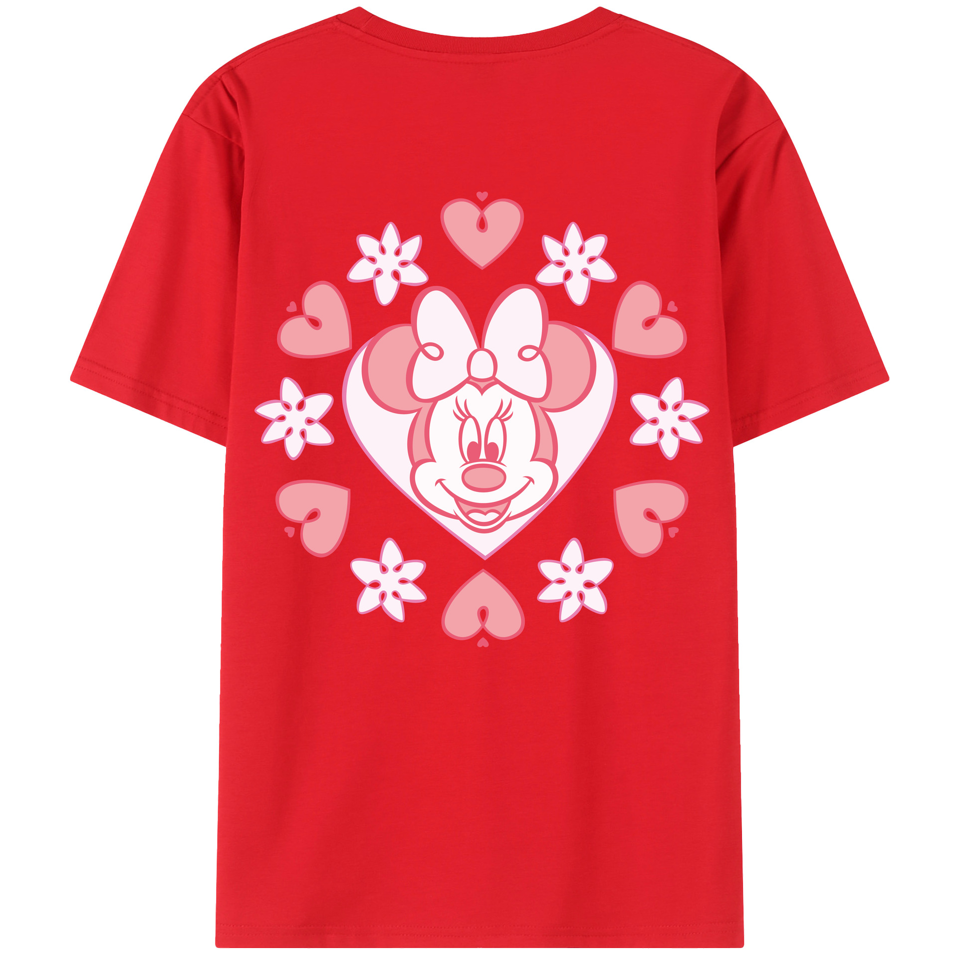 ミッキーマウス Mickey Mouse 綿100％ メンズ半袖Tシャツ（バックプリント） 通気性