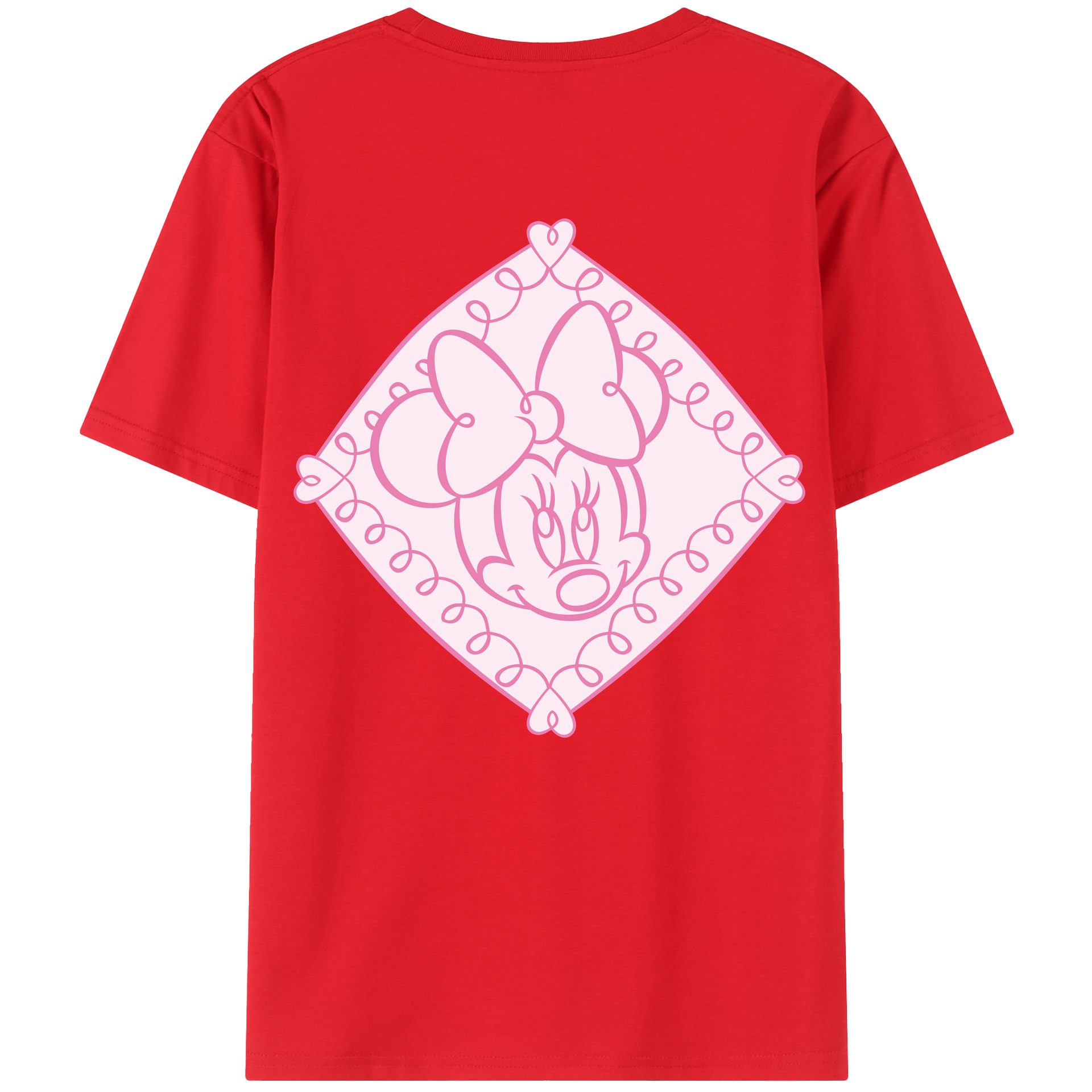 ミッキーマウス Mickey Mouse 綿100％ メンズ半袖Tシャツ（バックプリント） 通気性