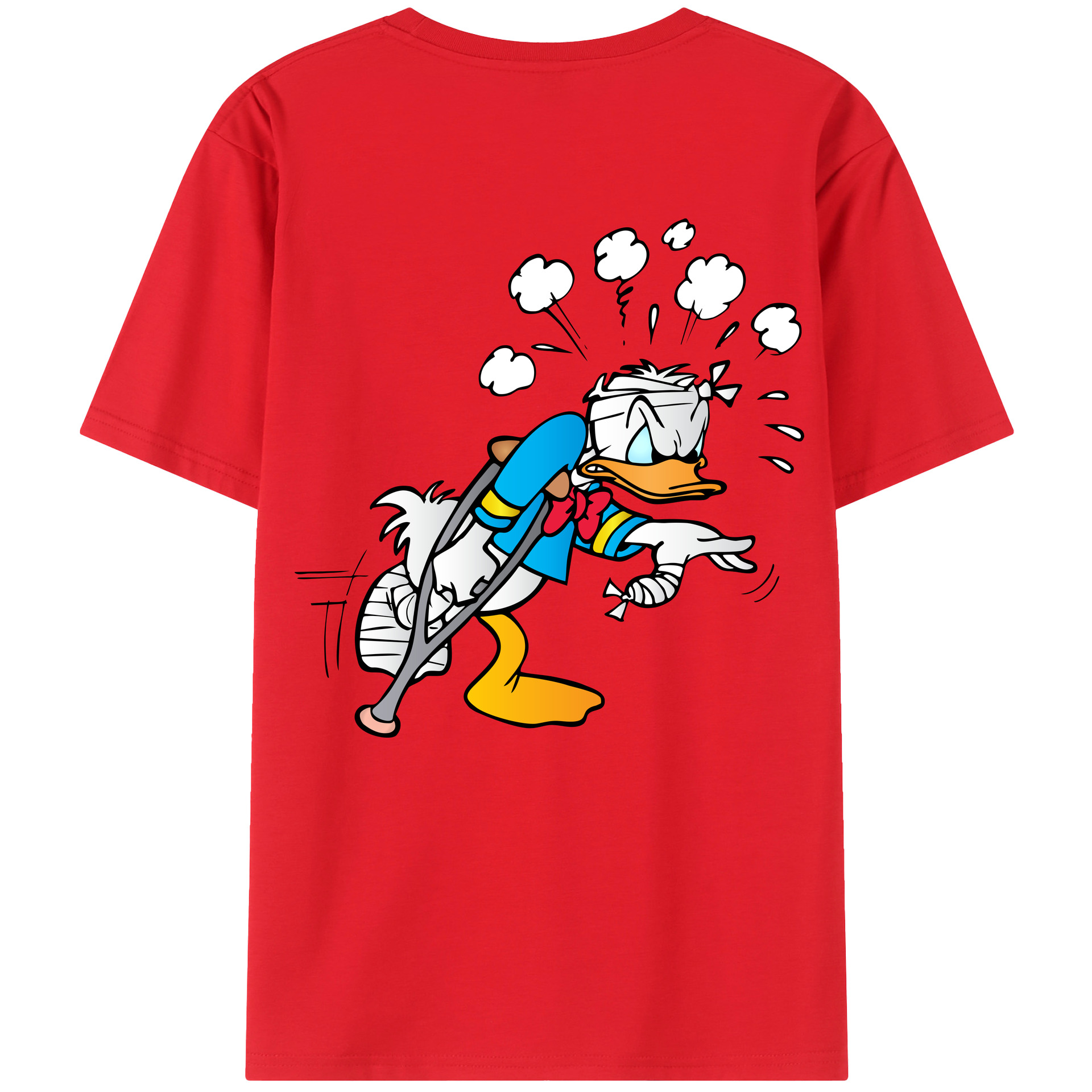 ミッキーマウス Mickey Mouse 綿100％ メンズ半袖Tシャツ（バックプリント） 通気性