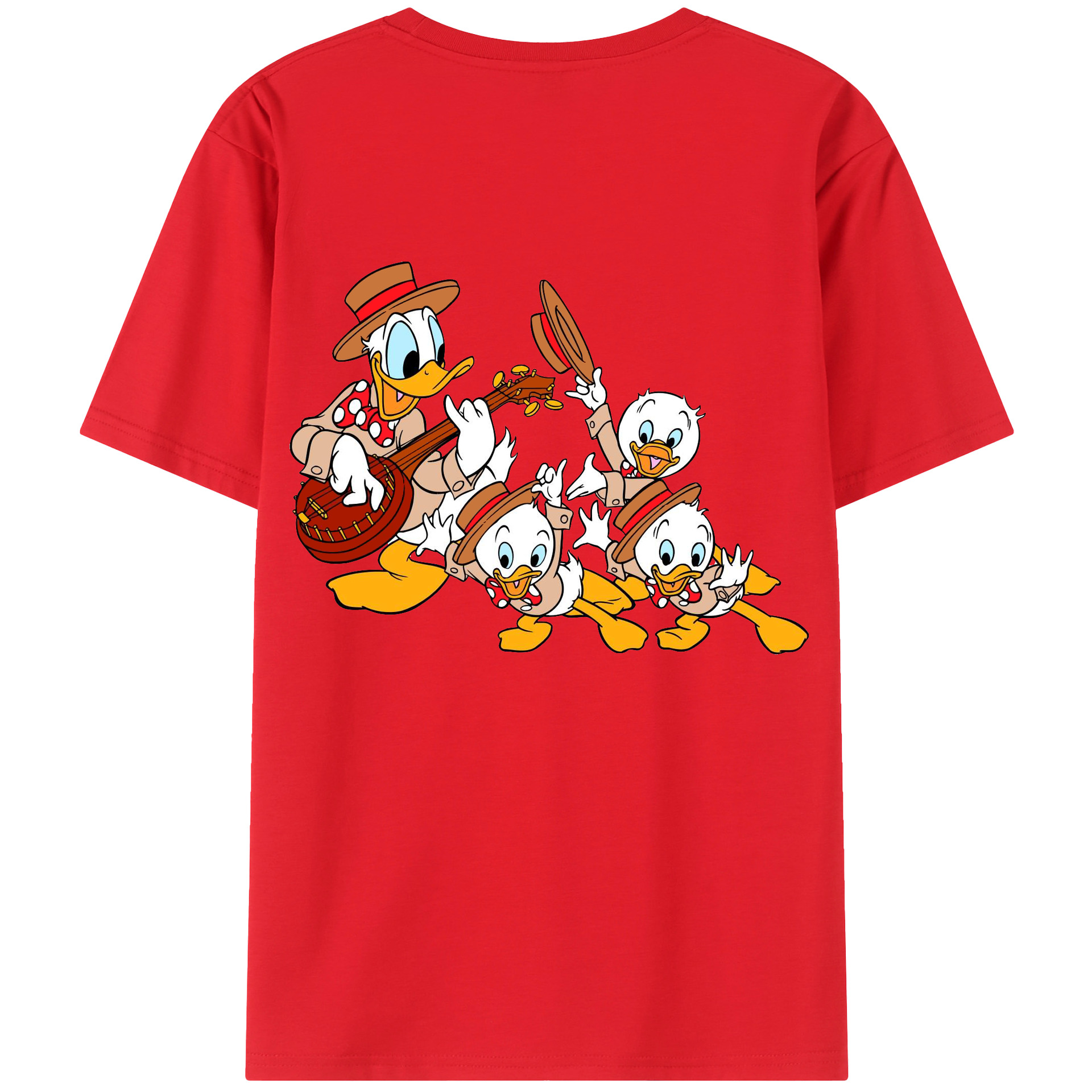 ミッキーマウス Mickey Mouse 綿100％ メンズ半袖Tシャツ（バックプリント） 通気性