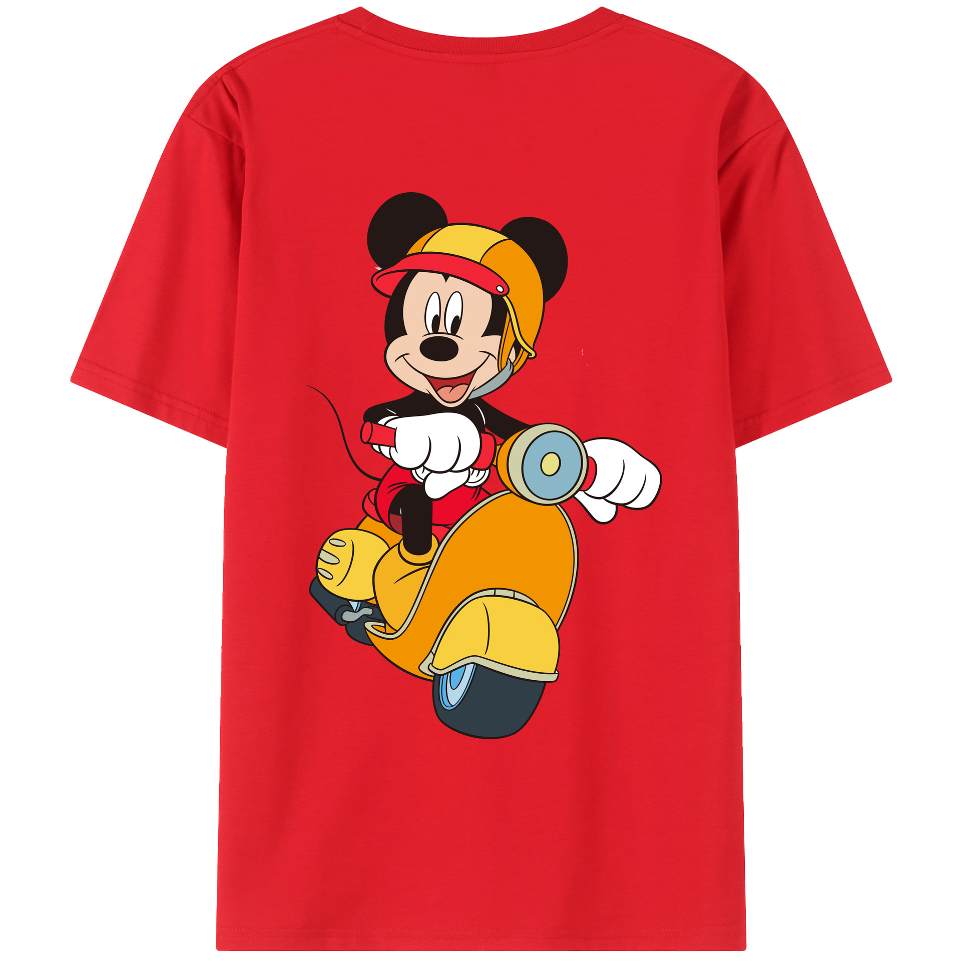 ミッキーマウス Mickey Mouse 綿100％ メンズ半袖Tシャツ（バックプリント） 通気性
