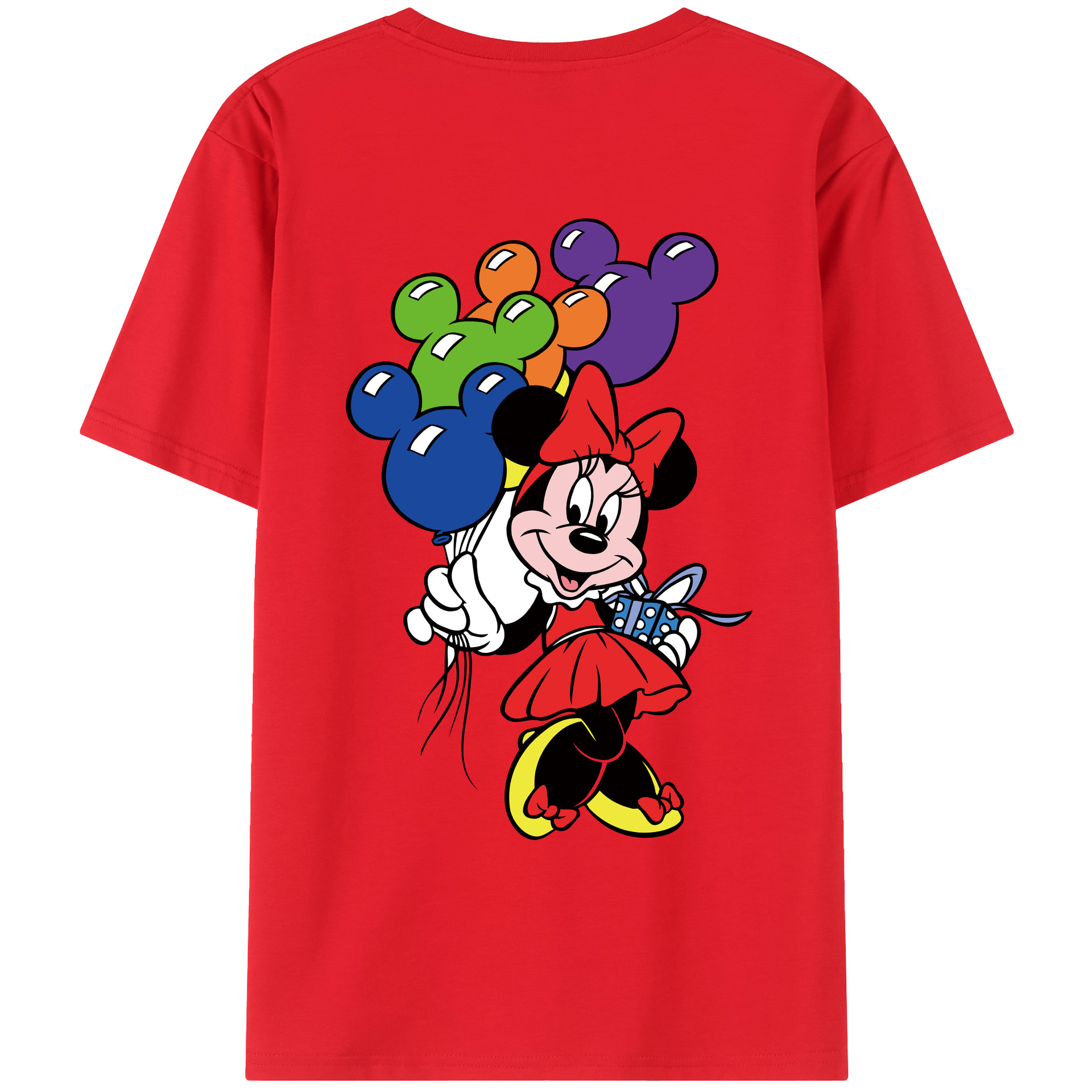 ミッキーマウス Mickey Mouse 綿100％ メンズ半袖Tシャツ（バックプリント） 通気性