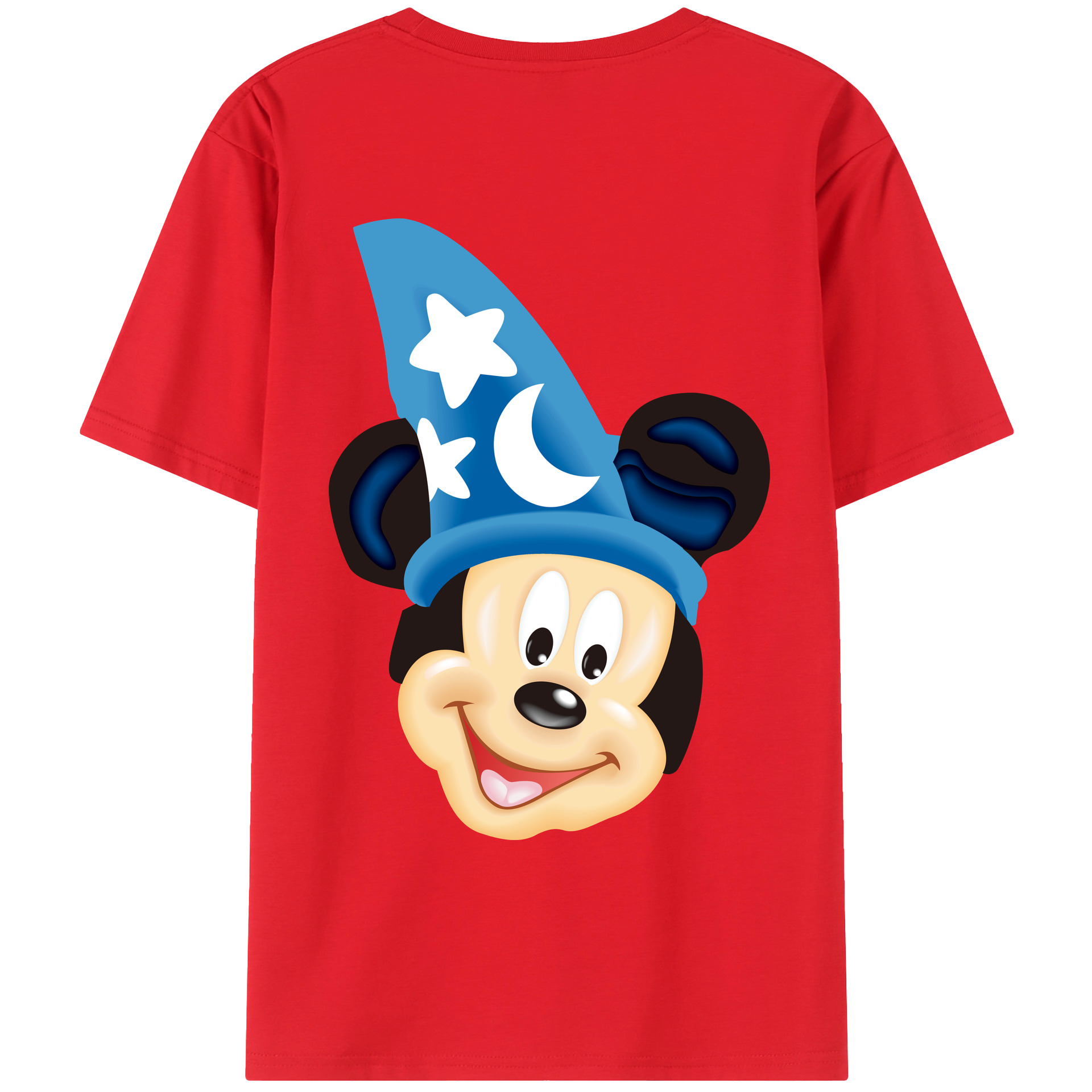 ミッキーマウス Mickey Mouse 綿100％ メンズ半袖Tシャツ（バックプリント） 通気性
