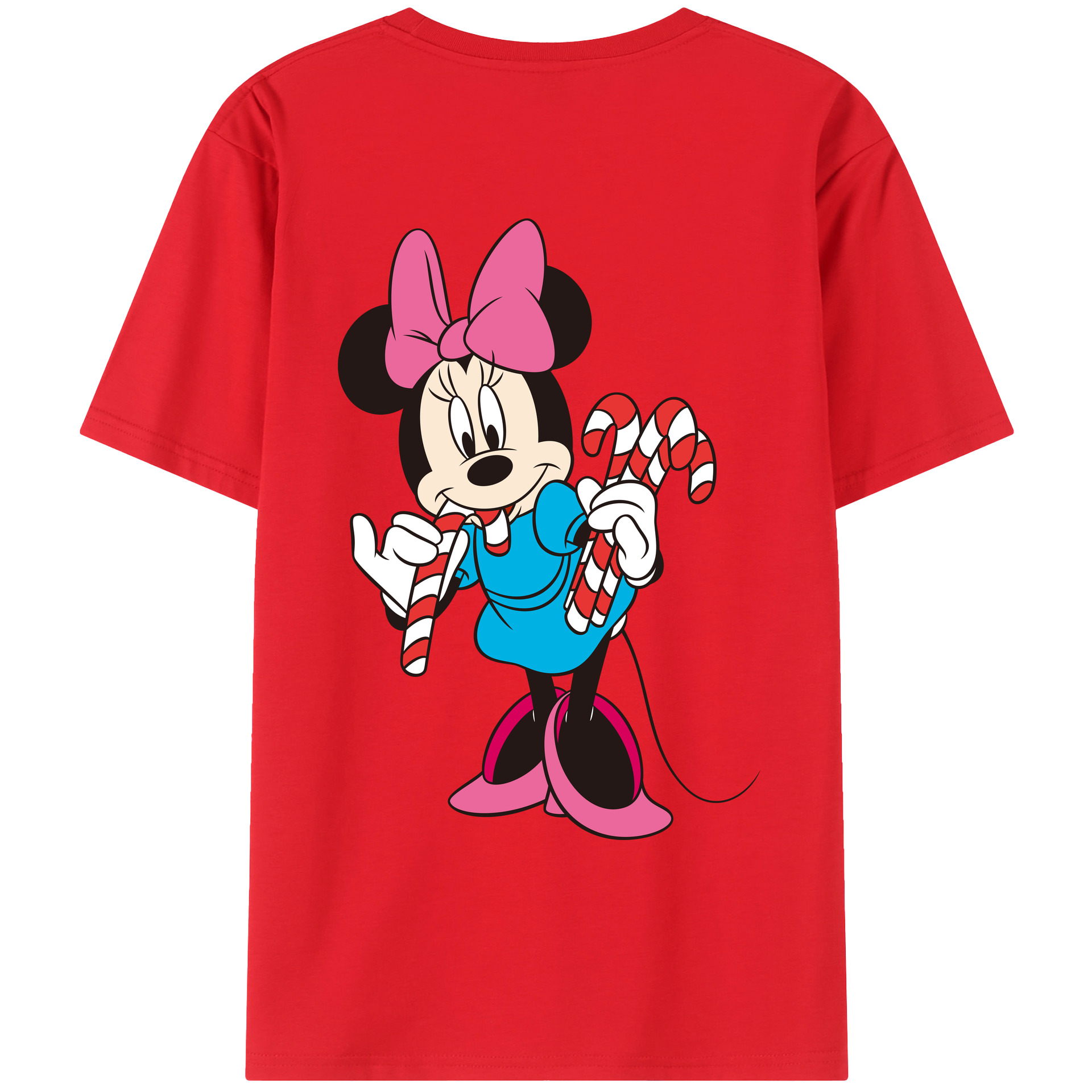 ミッキーマウス Mickey Mouse 綿100％ メンズ半袖Tシャツ（バックプリント） 通気性