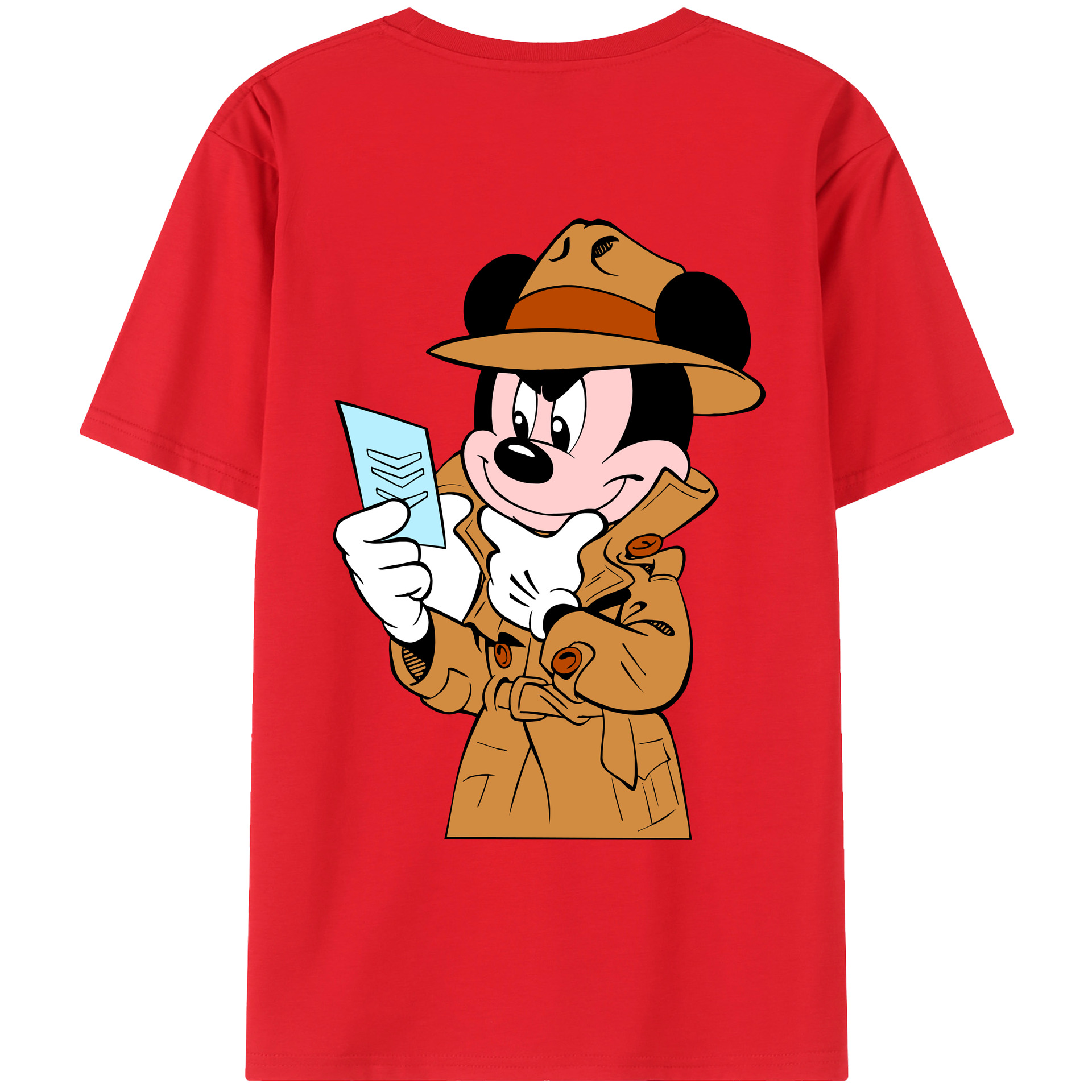 ミッキーマウス Mickey Mouse 綿100％ メンズ半袖Tシャツ（バックプリント） 通気性