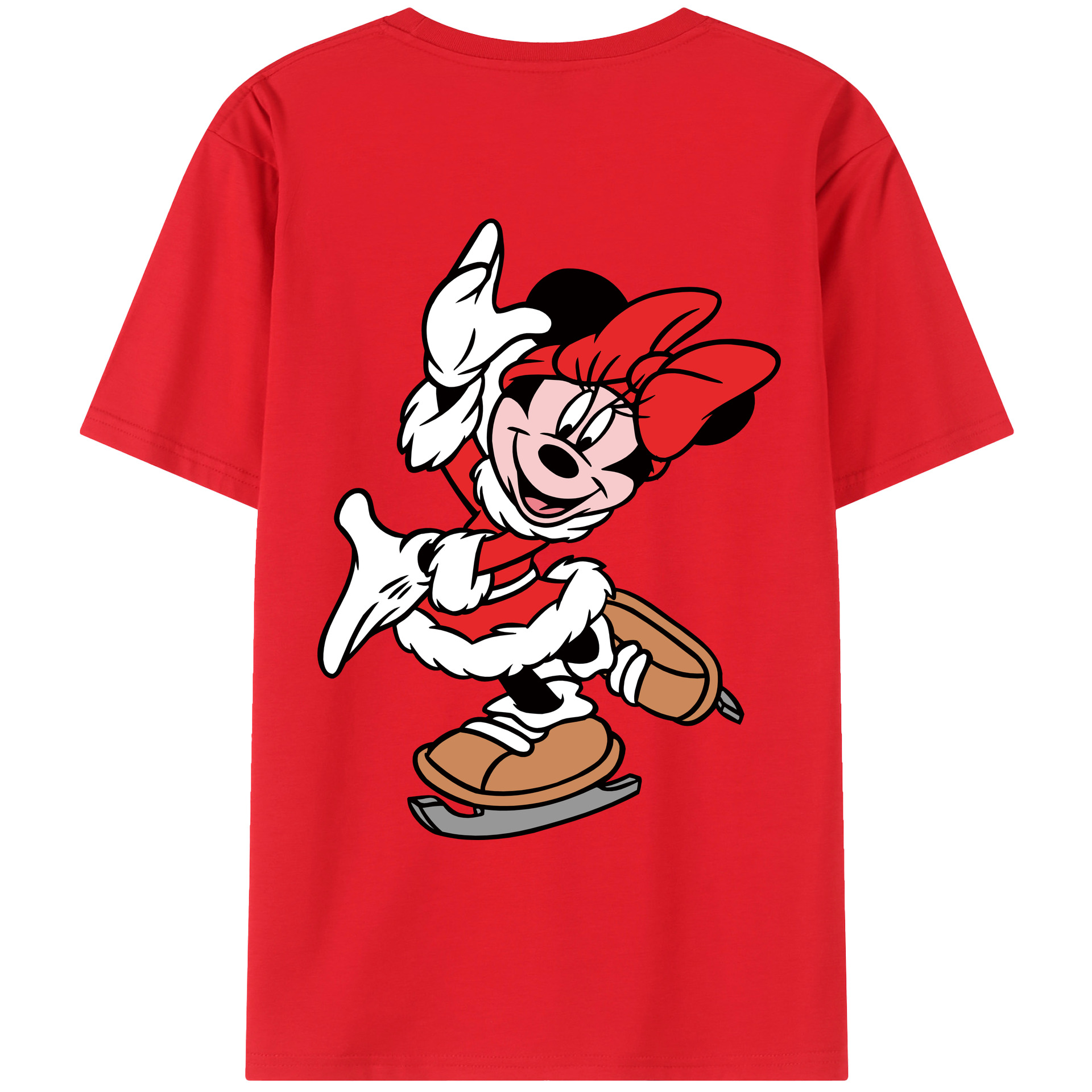 ミッキーマウス Mickey Mouse 綿100％ メンズ半袖Tシャツ（バックプリント） 通気性