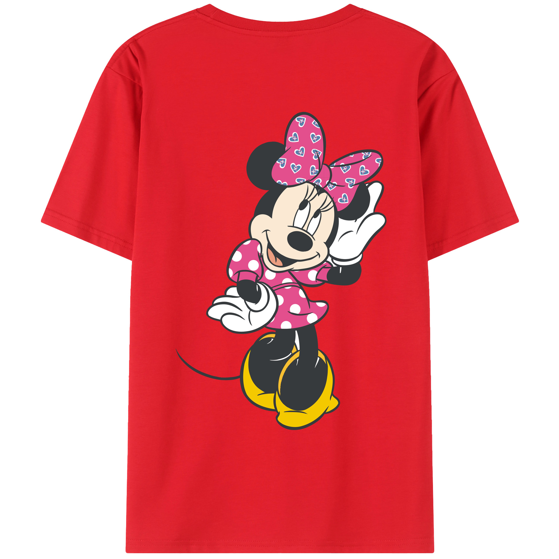 ミッキーマウス Mickey Mouse 綿100％ メンズ半袖Tシャツ（バックプリント） 通気性