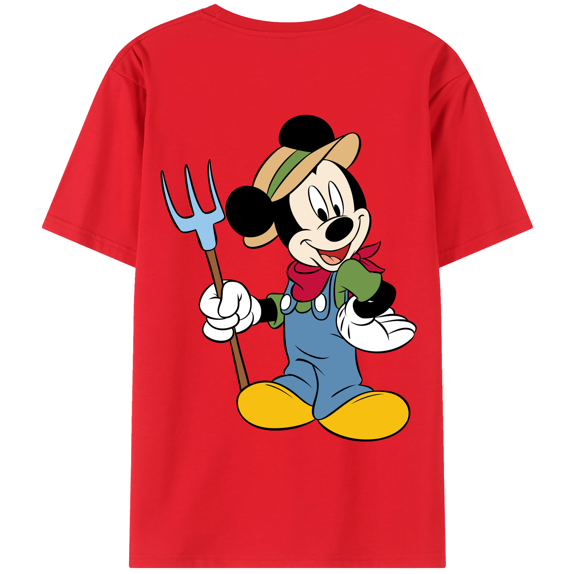 ミッキーマウス Mickey Mouse 綿100％ メンズ半袖Tシャツ（バックプリント） 通気性