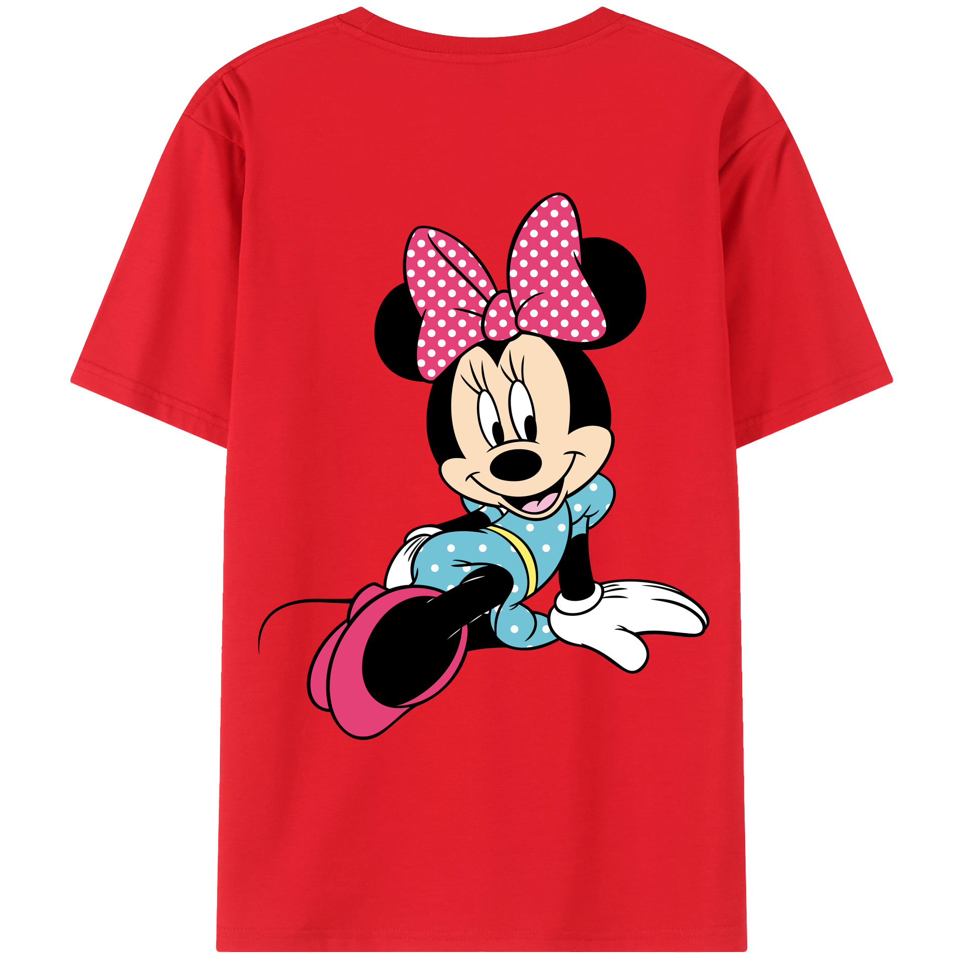 ミッキーマウス Mickey Mouse 綿100％ メンズ半袖Tシャツ（バックプリント） 通気性