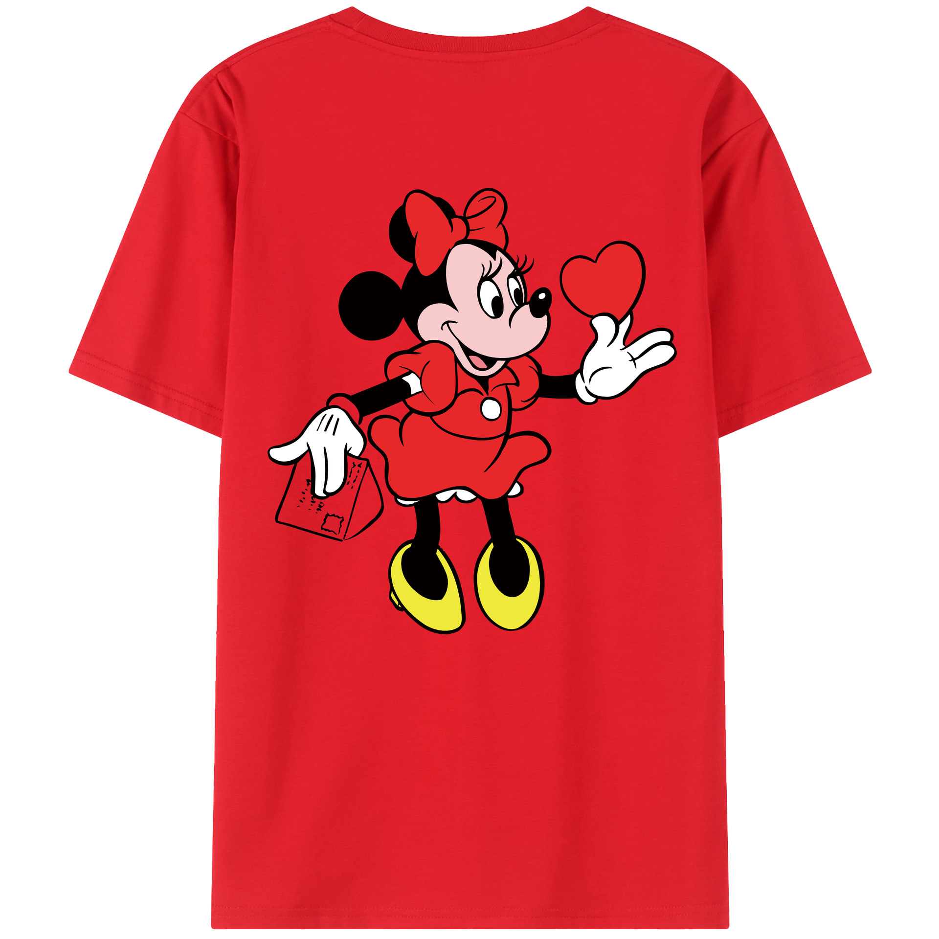 ミッキーマウス Mickey Mouse 綿100％ メンズ半袖Tシャツ（バックプリント） 通気性