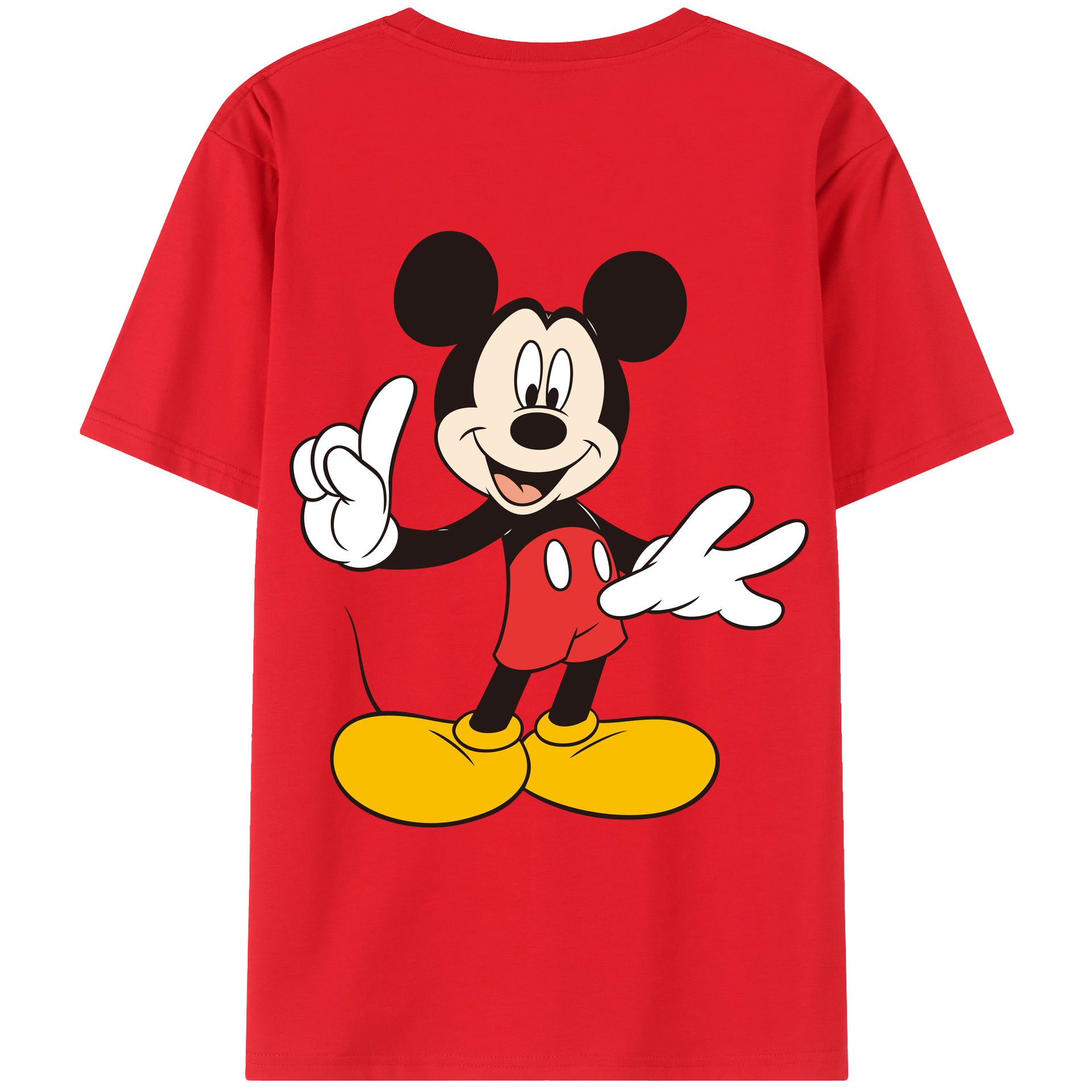 （画像用） ミッキーマウス Mickey Mouse 綿100％ メンズ半袖Tシャツ（バックプリント） 通気性
