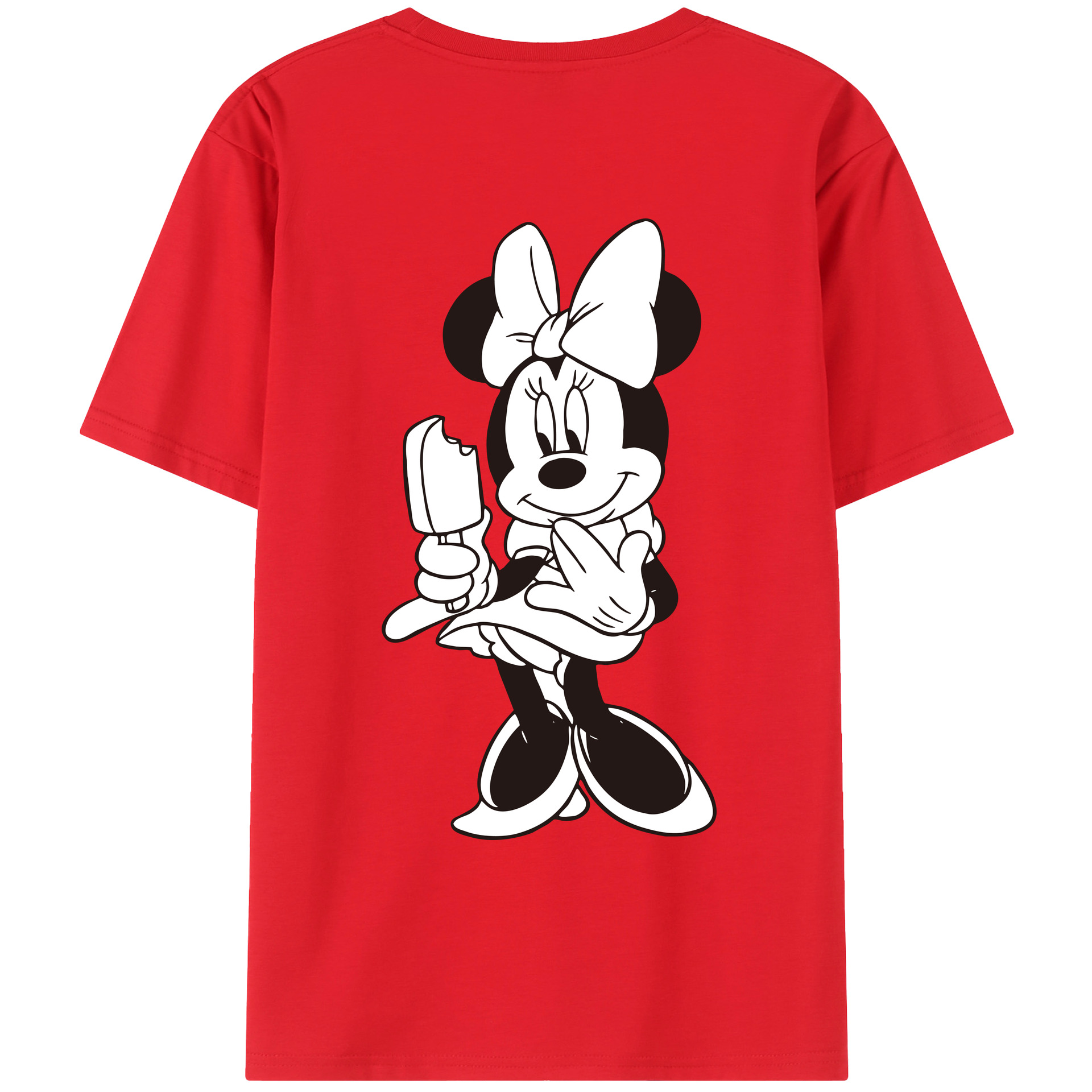 ミッキーマウス Mickey Mouse 綿100％ メンズ半袖Tシャツ（バックプリント） 通気性
