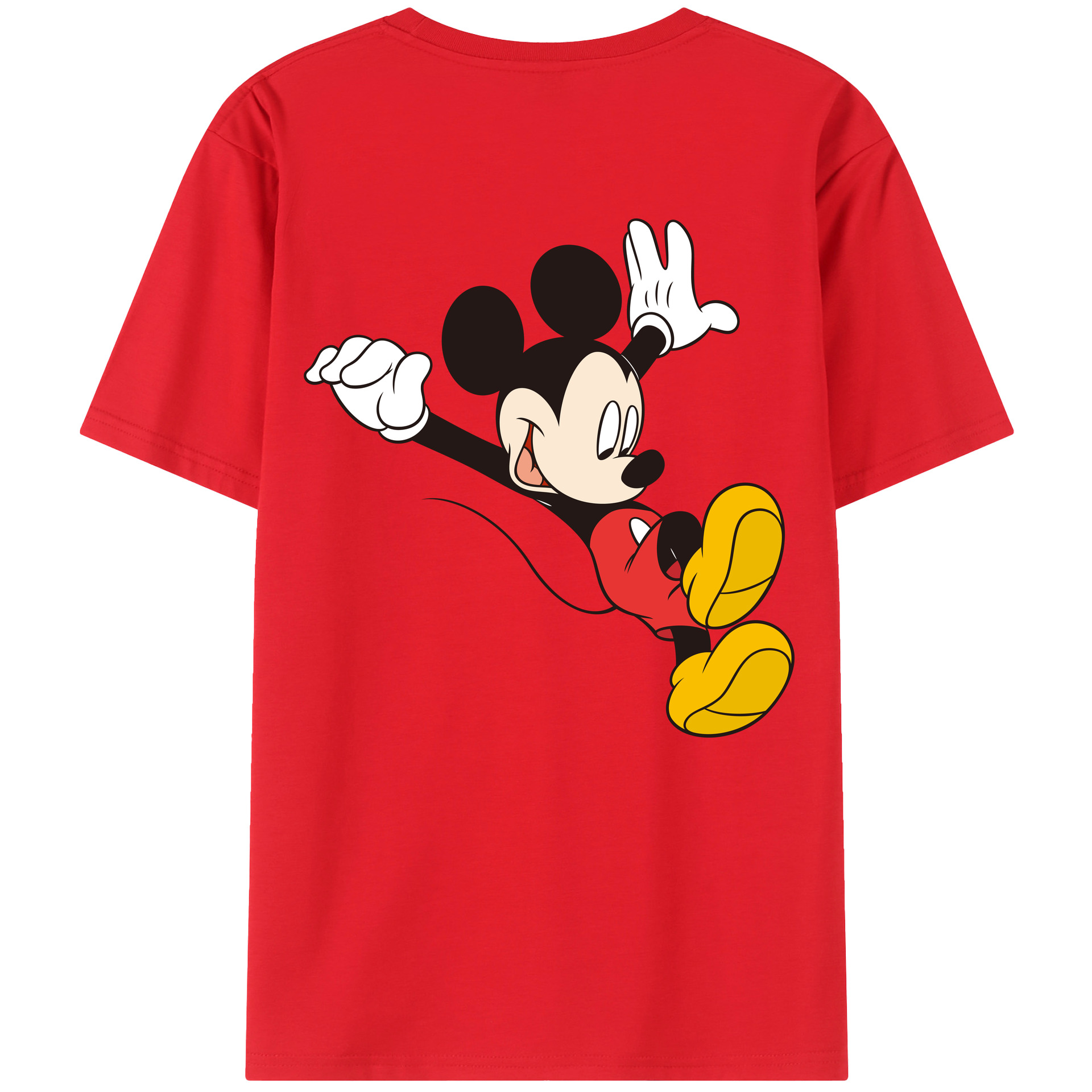 ミッキーマウス Mickey Mouse 綿100％ メンズ半袖Tシャツ（バックプリント） 通気性