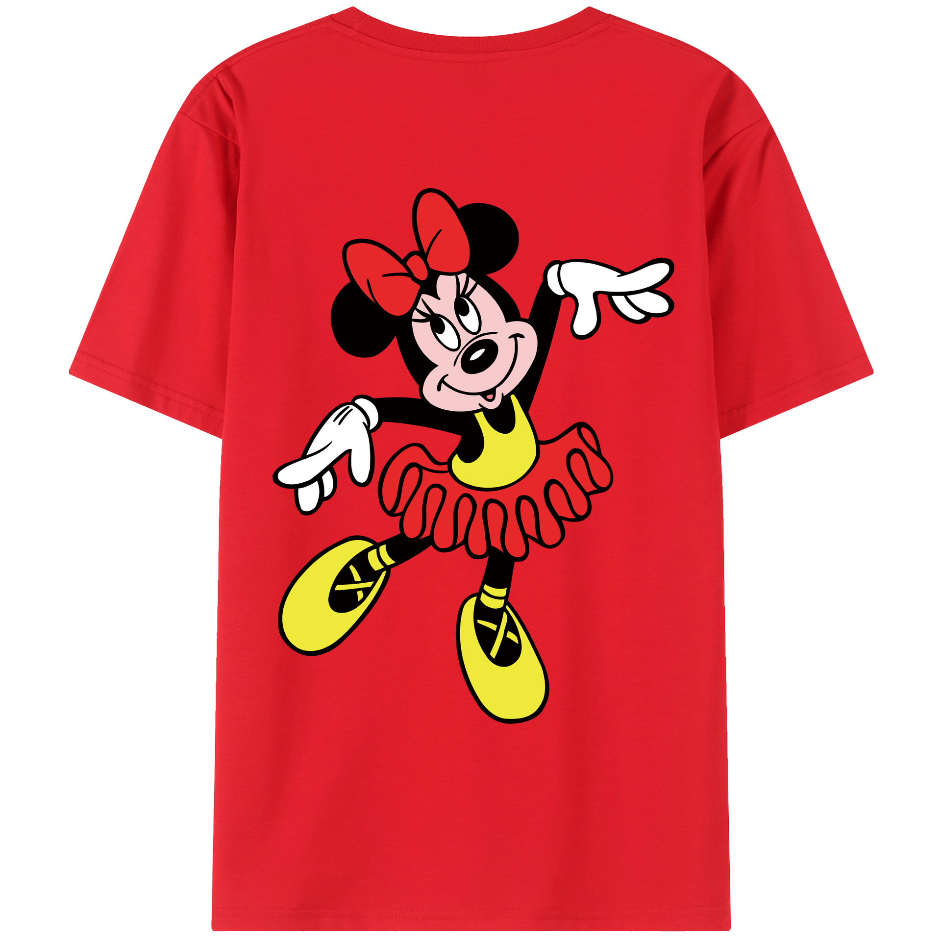 ミッキーマウス Mickey Mouse 綿100％ メンズ半袖Tシャツ（バックプリント） 通気性