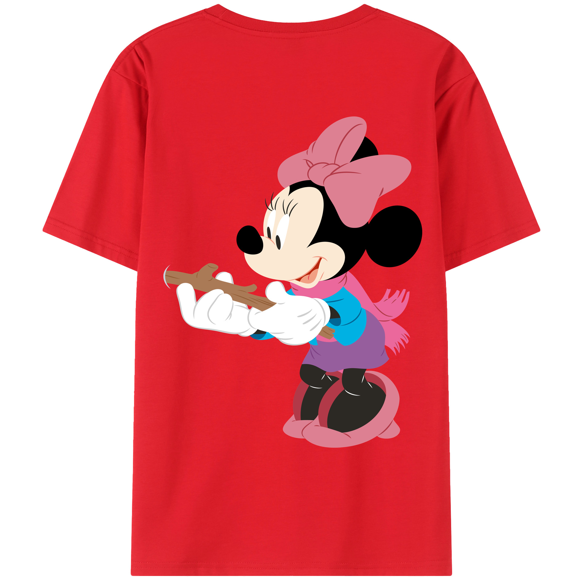ミッキーマウス Mickey Mouse 綿100％ メンズ半袖Tシャツ（バックプリント） 通気性