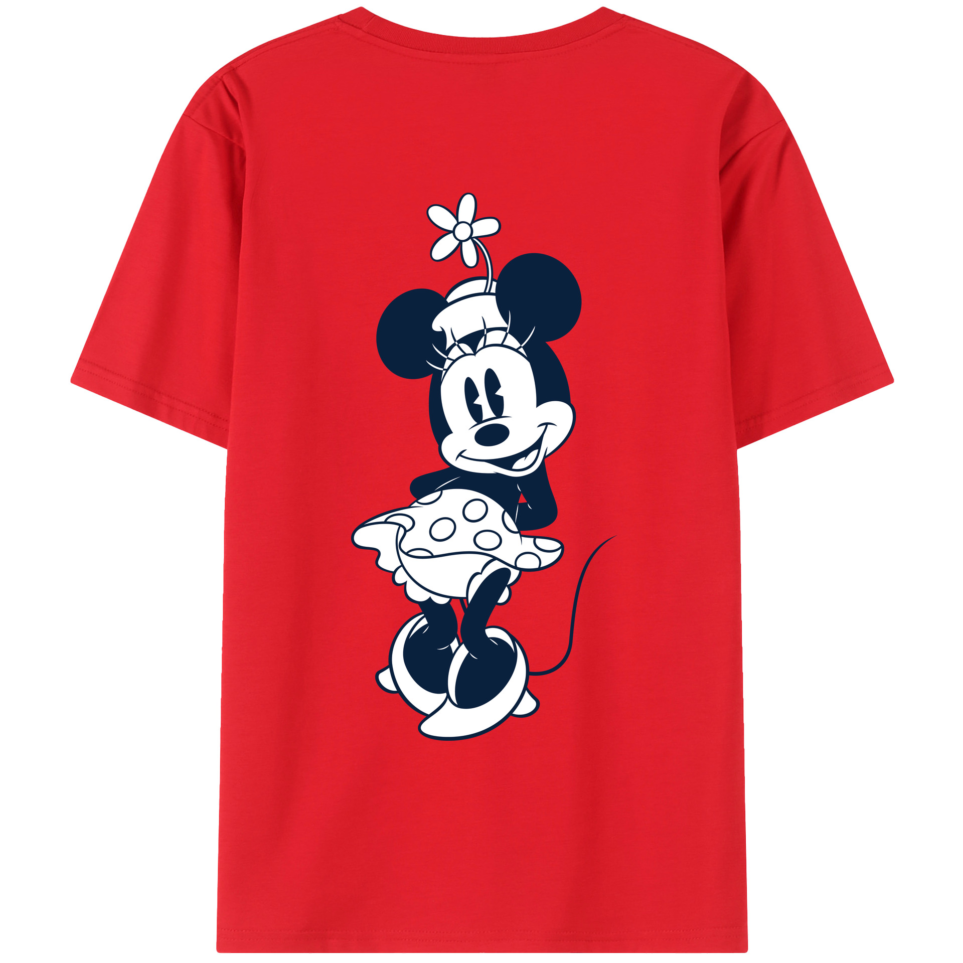 ミッキーマウス Mickey Mouse 綿100％ メンズ半袖Tシャツ（バックプリント） 通気性