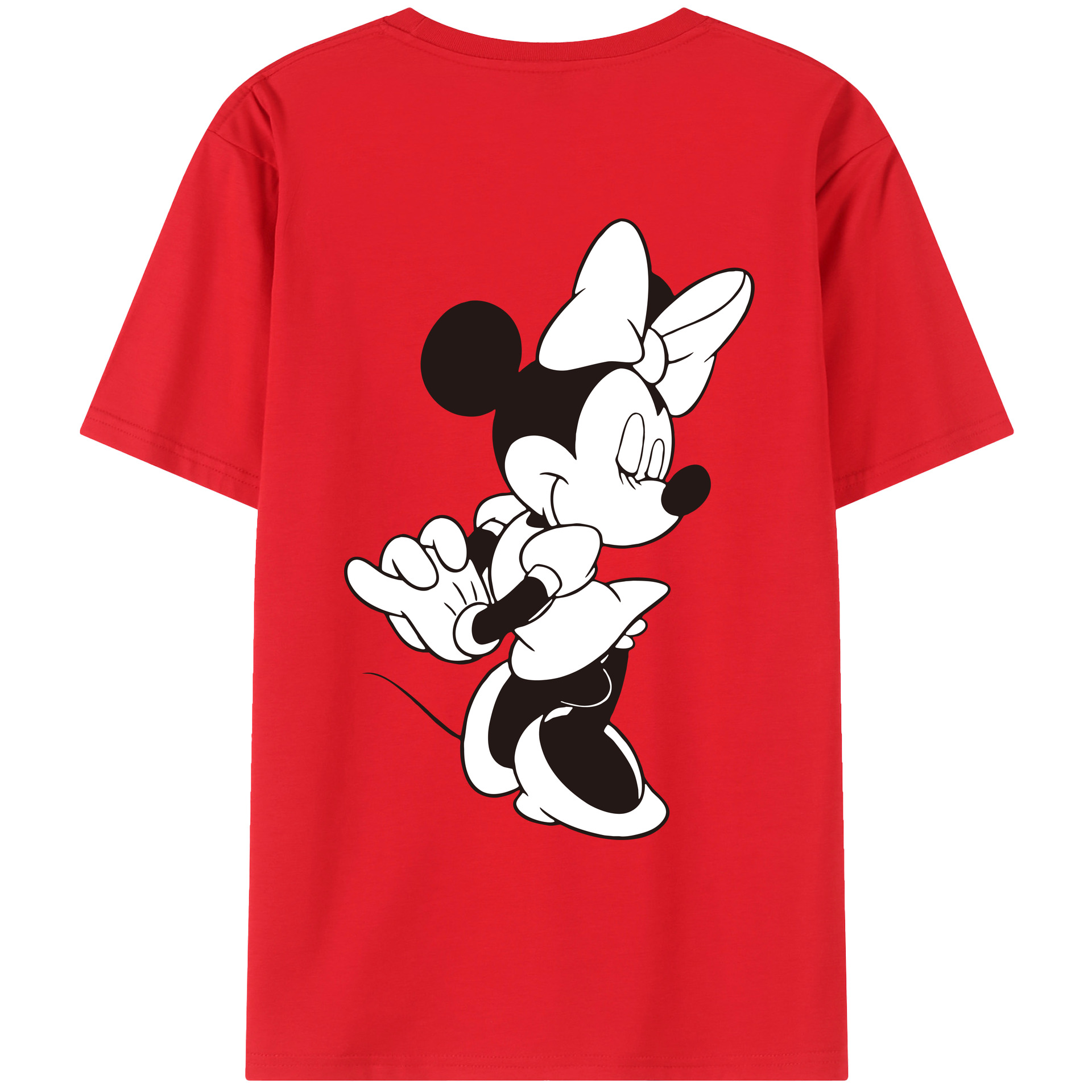 ミッキーマウス Mickey Mouse 綿100％ メンズ半袖Tシャツ（バックプリント） 通気性