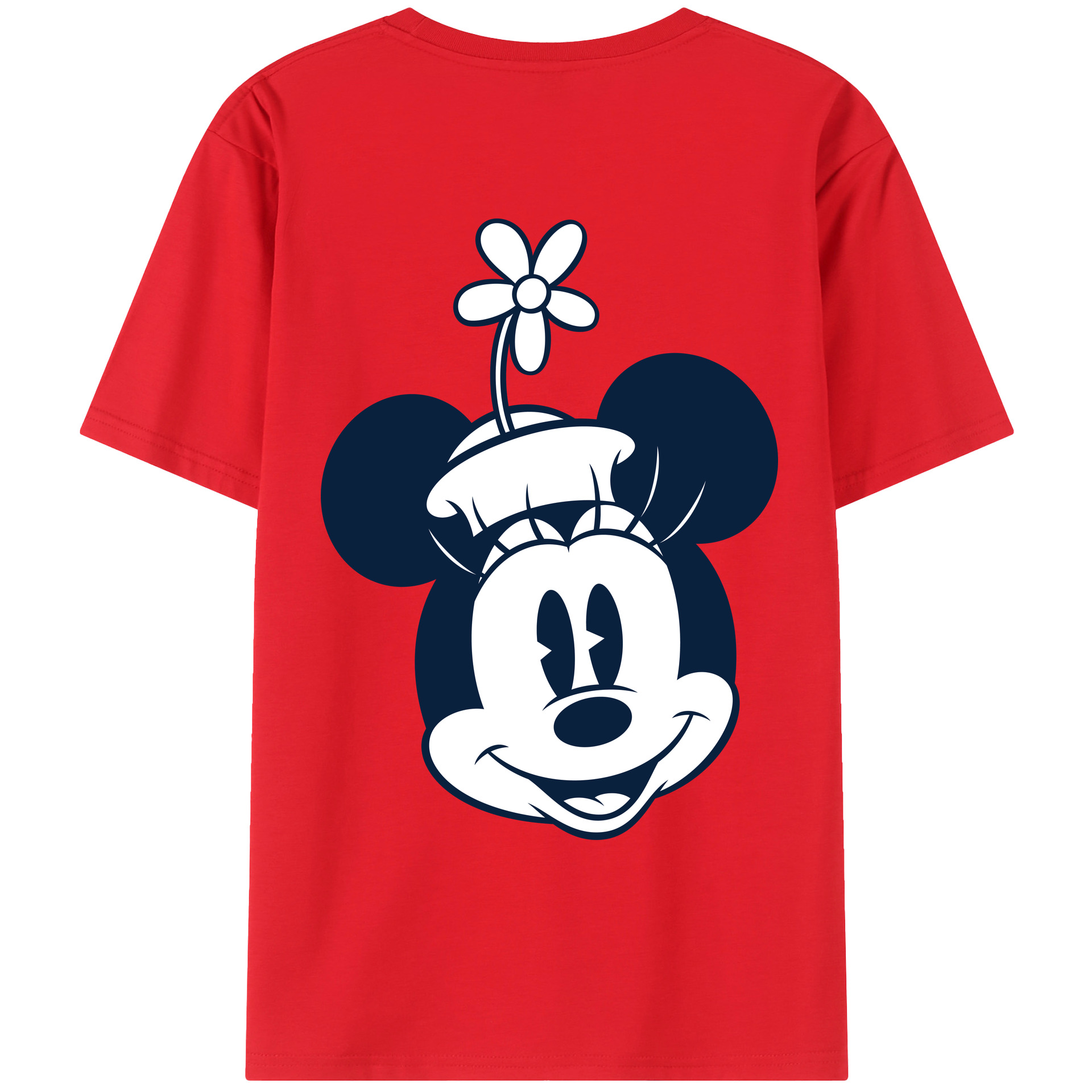 ミッキーマウス Mickey Mouse 綿100％ メンズ半袖Tシャツ（バックプリント） 通気性