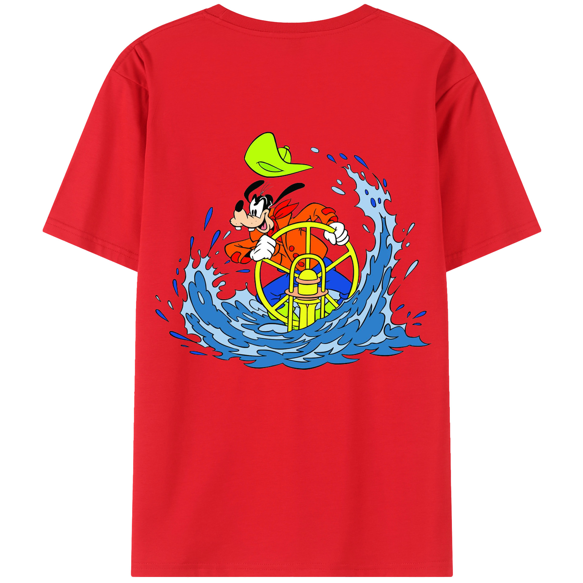 ミッキーマウス Mickey Mouse 綿100％ メンズ半袖Tシャツ（バックプリント） 通気性