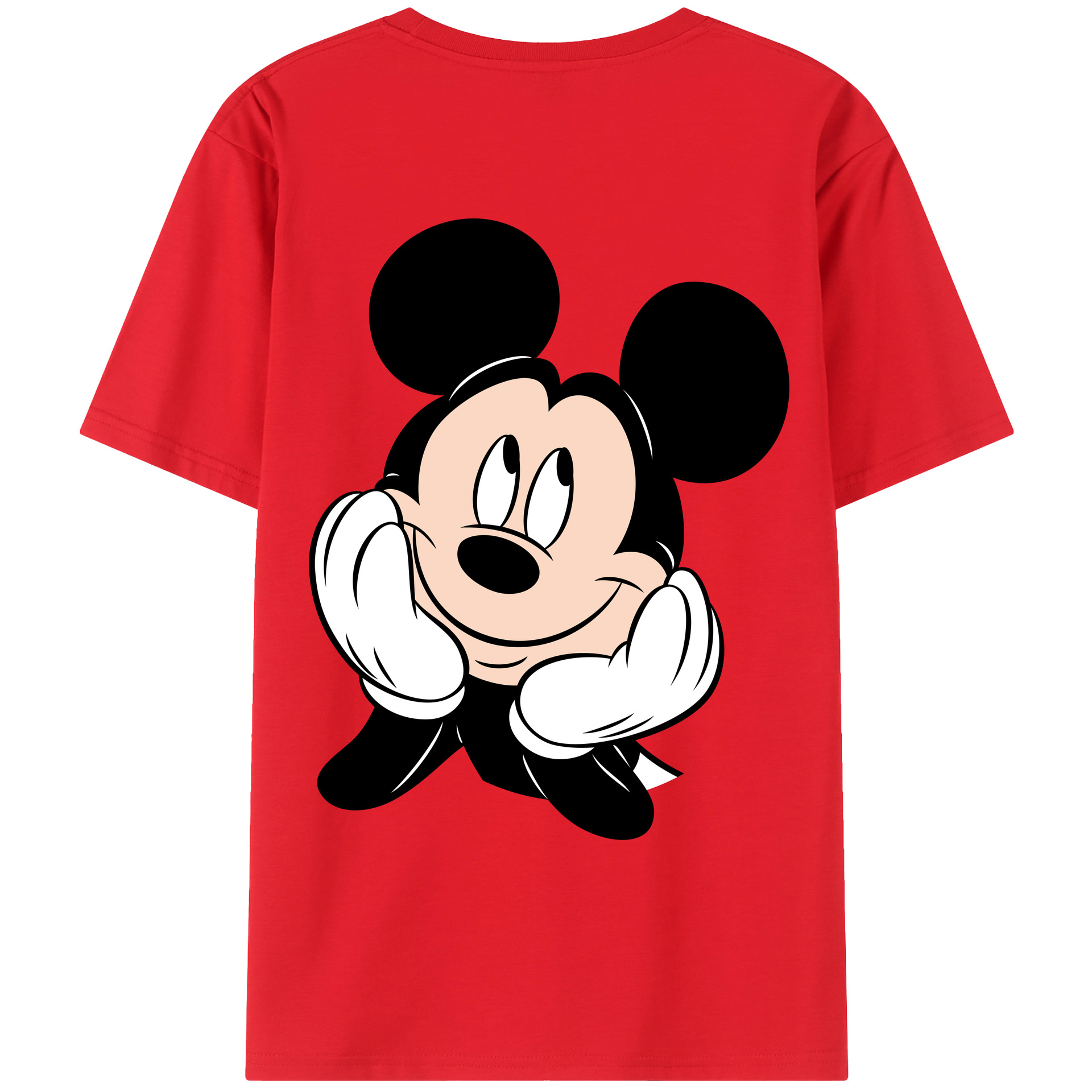 ミッキーマウス Mickey Mouse 綿100％ メンズ半袖Tシャツ（バックプリント） 通気性