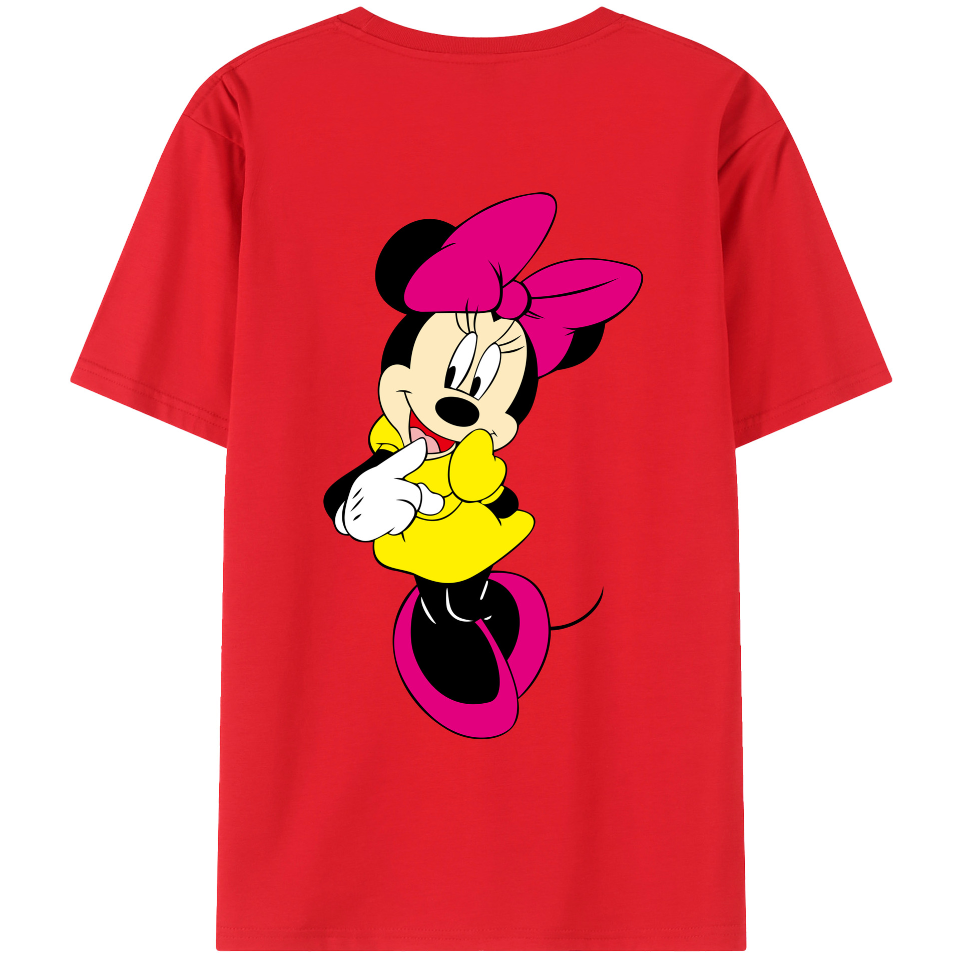 ミッキーマウス Mickey Mouse 綿100％ メンズ半袖Tシャツ（バックプリント） 通気性