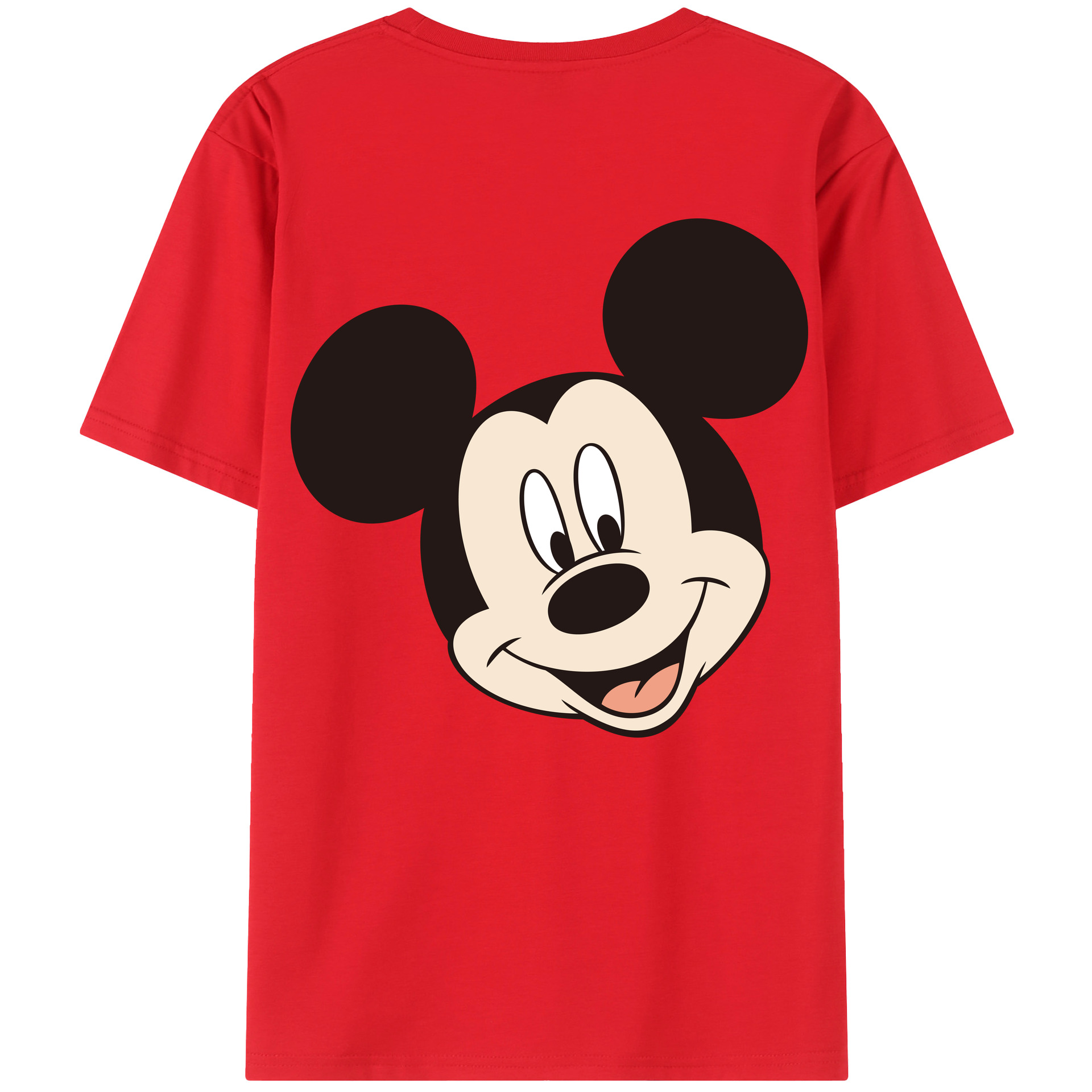 ミッキーマウス Mickey Mouse 綿100％ メンズ半袖Tシャツ（バックプリント） 通気性