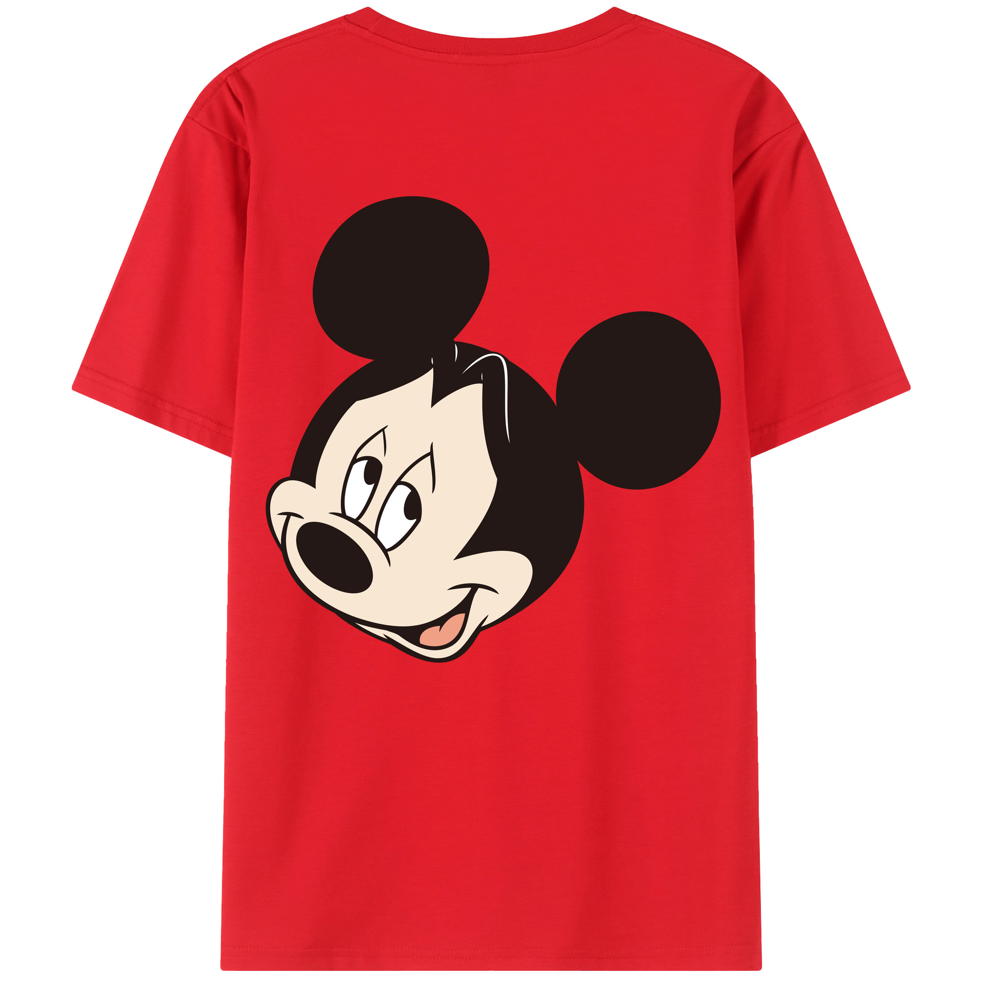 ミッキーマウス Mickey Mouse 綿100％ メンズ半袖Tシャツ（バックプリント） 通気性