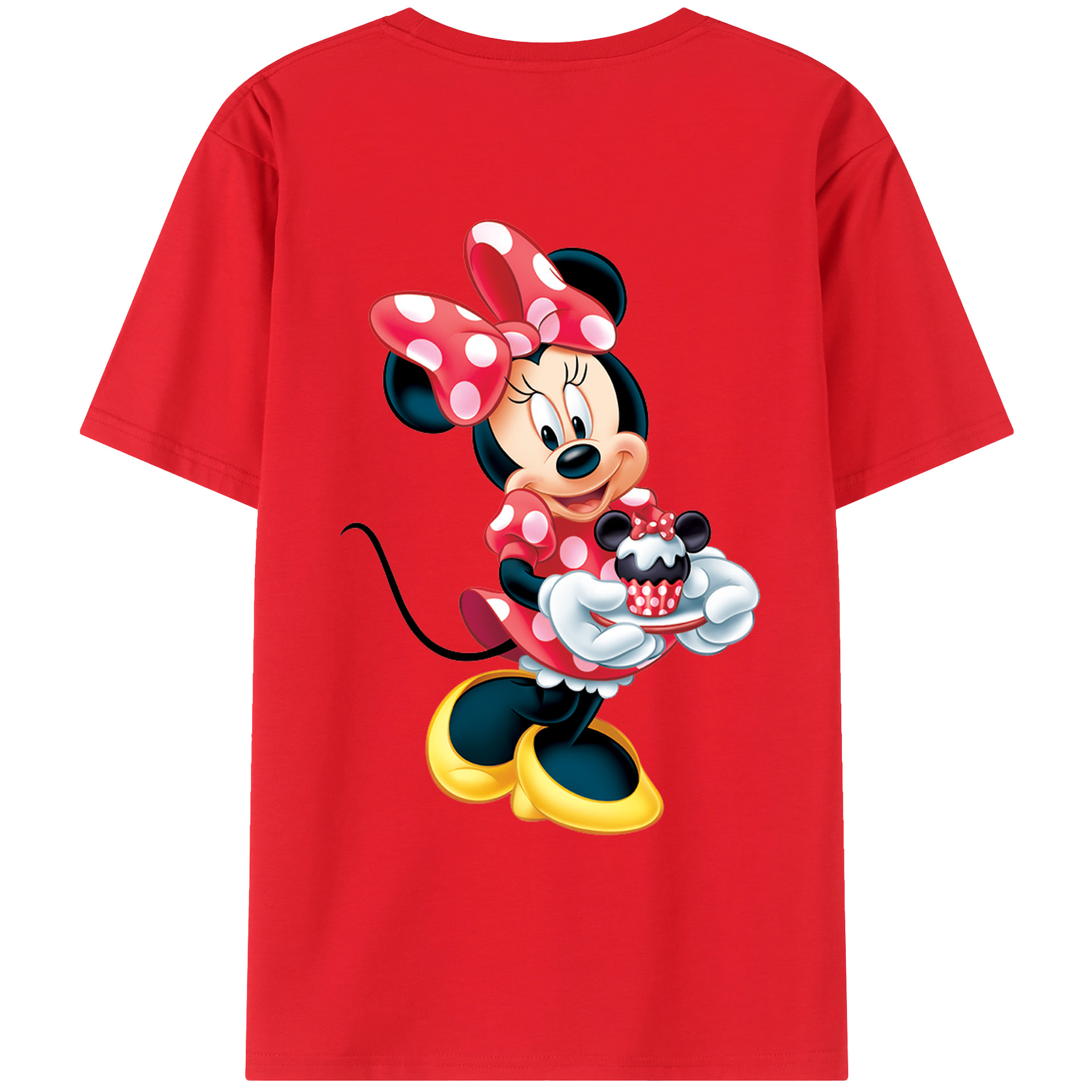 ミッキーマウス Mickey Mouse 綿100％ メンズ半袖Tシャツ（バックプリント） 通気性