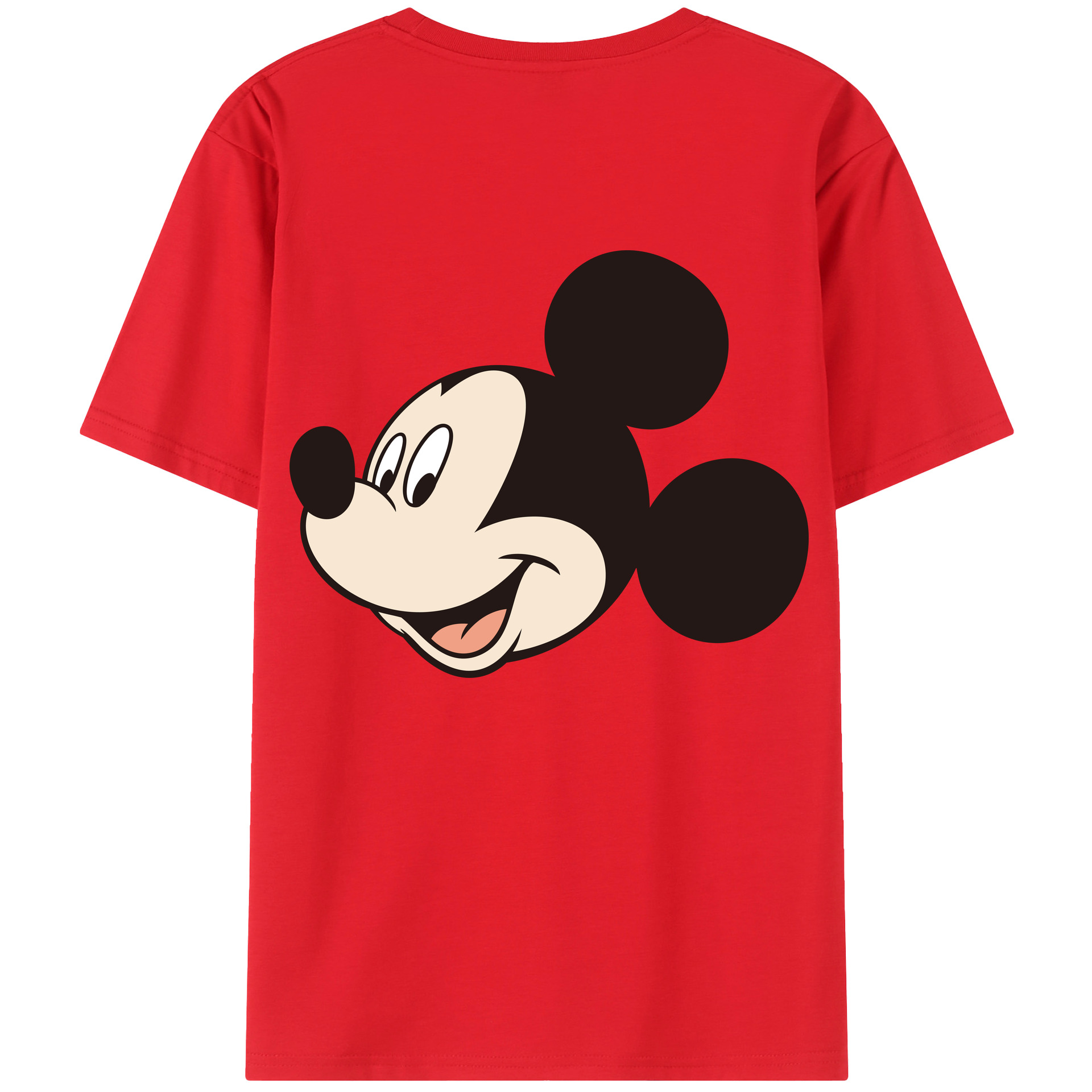 ミッキーマウス Mickey Mouse 綿100％ メンズ半袖Tシャツ（バックプリント） 通気性
