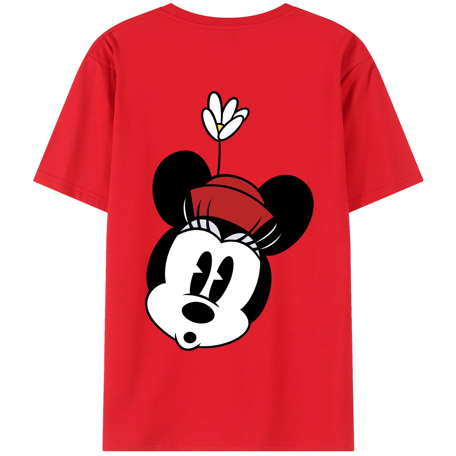 ミッキーマウス Mickey Mouse 綿100％ メンズ半袖Tシャツ（バックプリント） 通気性