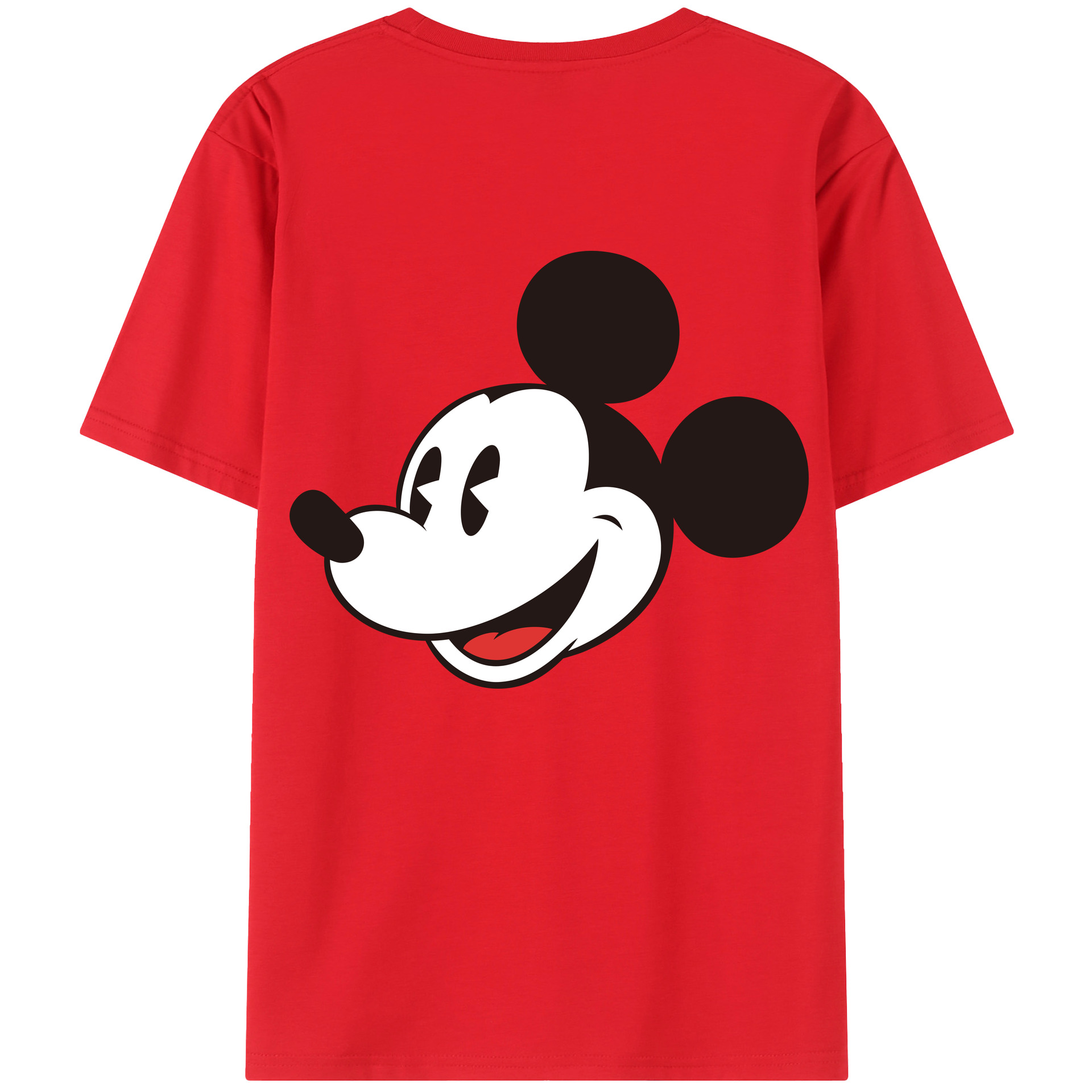 ミッキーマウス Mickey Mouse 綿100％ メンズ半袖Tシャツ（バックプリント） 通気性